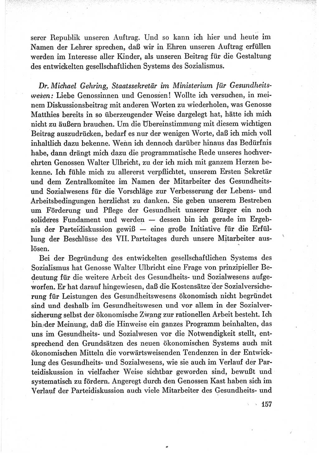 Protokoll der Verhandlungen des Ⅶ. Parteitages der Sozialistischen Einheitspartei Deutschlands (SED) [Deutsche Demokratische Republik (DDR)] 1967, Band Ⅲ, Seite 157 (Prot. Verh. Ⅶ. PT SED DDR 1967, Bd. Ⅲ, S. 157)