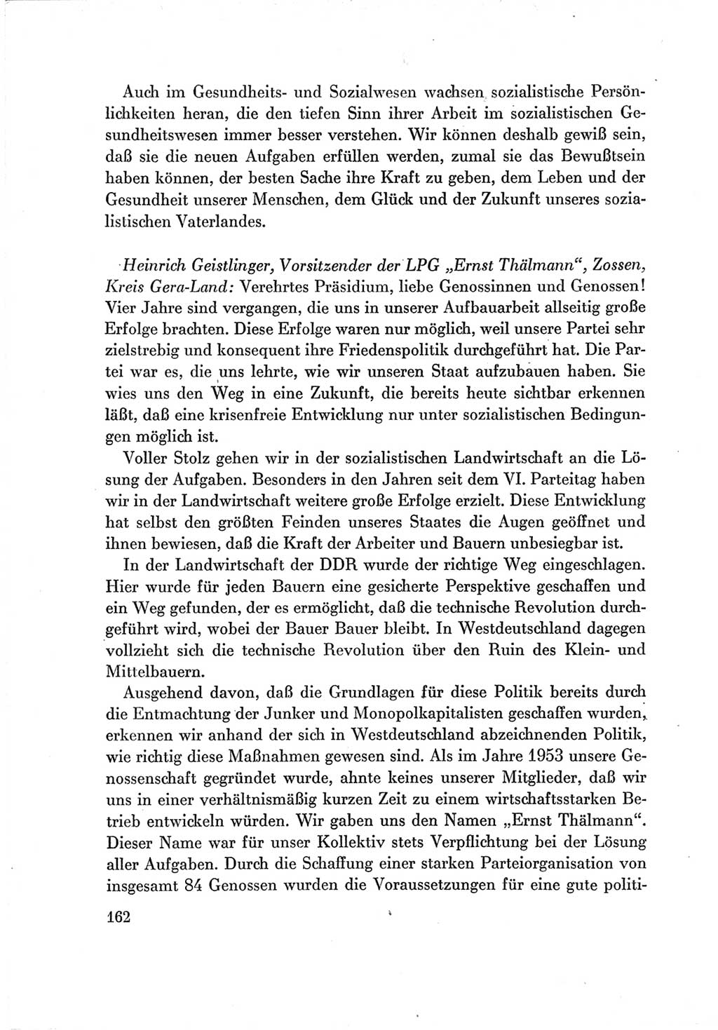 Protokoll der Verhandlungen des Ⅶ. Parteitages der Sozialistischen Einheitspartei Deutschlands (SED) [Deutsche Demokratische Republik (DDR)] 1967, Band Ⅲ, Seite 162 (Prot. Verh. Ⅶ. PT SED DDR 1967, Bd. Ⅲ, S. 162)