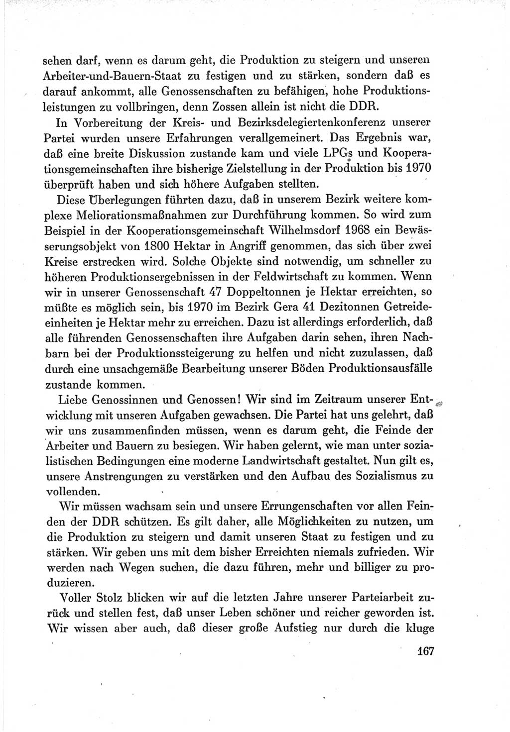 Protokoll der Verhandlungen des Ⅶ. Parteitages der Sozialistischen Einheitspartei Deutschlands (SED) [Deutsche Demokratische Republik (DDR)] 1967, Band Ⅲ, Seite 167 (Prot. Verh. Ⅶ. PT SED DDR 1967, Bd. Ⅲ, S. 167)