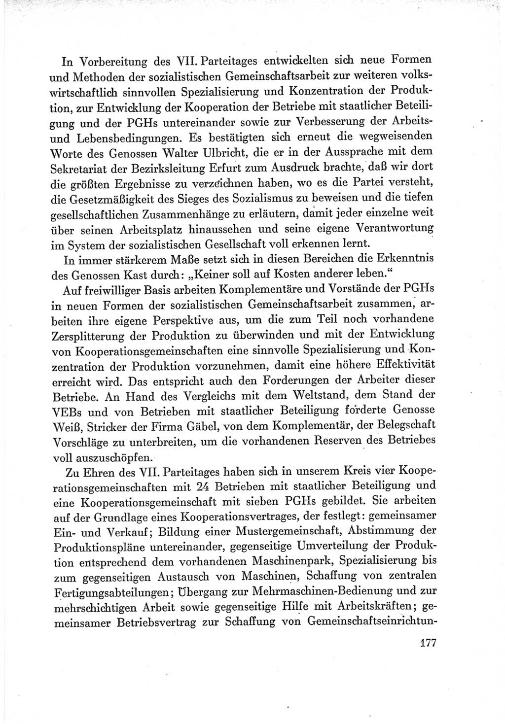 Protokoll der Verhandlungen des Ⅶ. Parteitages der Sozialistischen Einheitspartei Deutschlands (SED) [Deutsche Demokratische Republik (DDR)] 1967, Band Ⅲ, Seite 177 (Prot. Verh. Ⅶ. PT SED DDR 1967, Bd. Ⅲ, S. 177)
