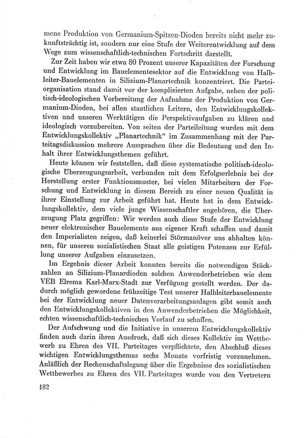 Protokoll der Verhandlungen des Ⅶ. Parteitages der Sozialistischen Einheitspartei Deutschlands (SED) [Deutsche Demokratische Republik (DDR)] 1967, Band Ⅲ, Seite 182 (Prot. Verh. Ⅶ. PT SED DDR 1967, Bd. Ⅲ, S. 182)