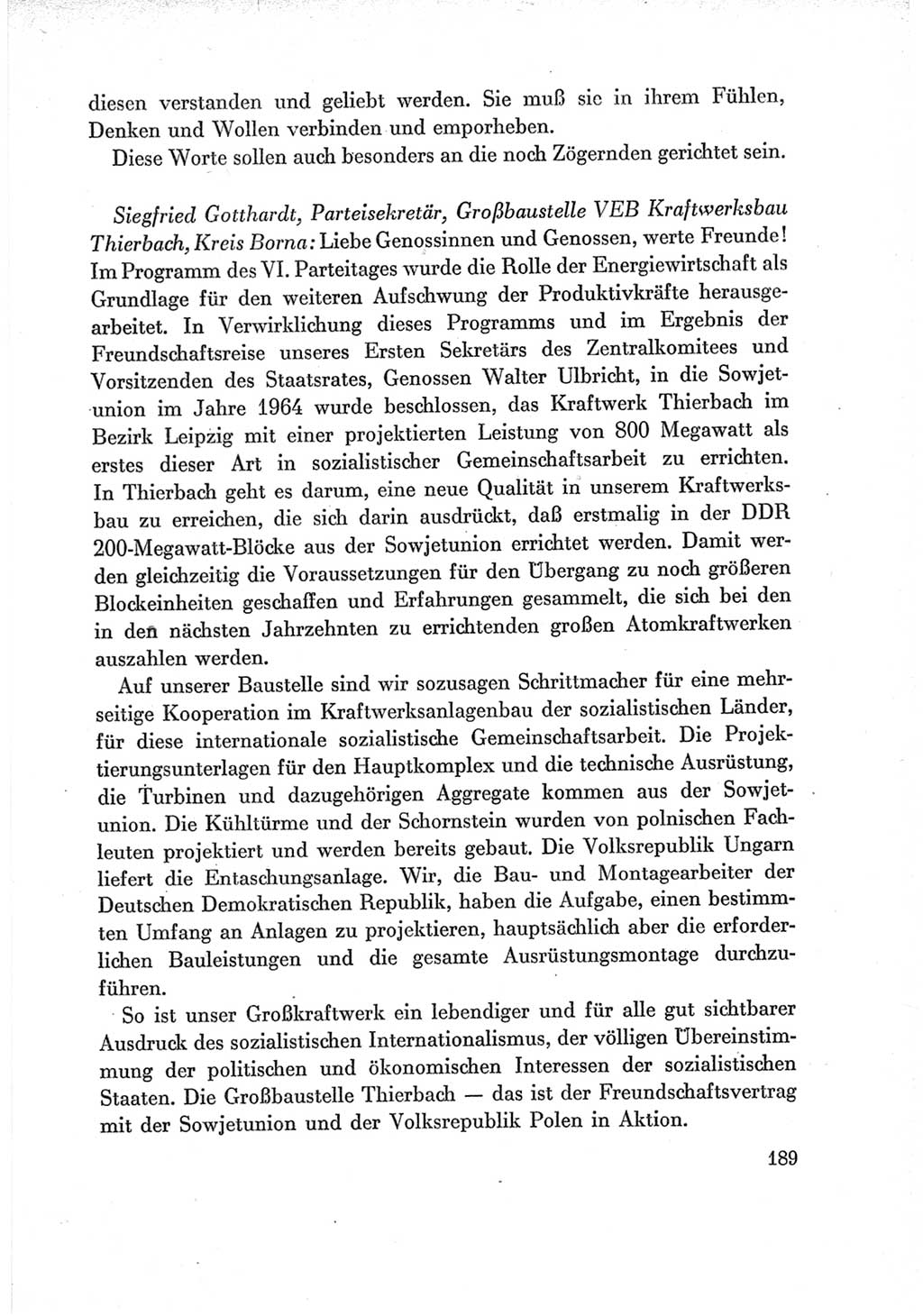 Protokoll der Verhandlungen des Ⅶ. Parteitages der Sozialistischen Einheitspartei Deutschlands (SED) [Deutsche Demokratische Republik (DDR)] 1967, Band Ⅲ, Seite 189 (Prot. Verh. Ⅶ. PT SED DDR 1967, Bd. Ⅲ, S. 189)