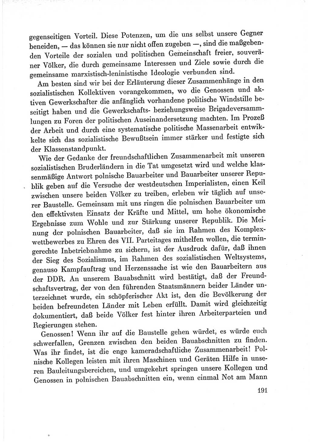 Protokoll der Verhandlungen des Ⅶ. Parteitages der Sozialistischen Einheitspartei Deutschlands (SED) [Deutsche Demokratische Republik (DDR)] 1967, Band Ⅲ, Seite 191 (Prot. Verh. Ⅶ. PT SED DDR 1967, Bd. Ⅲ, S. 191)