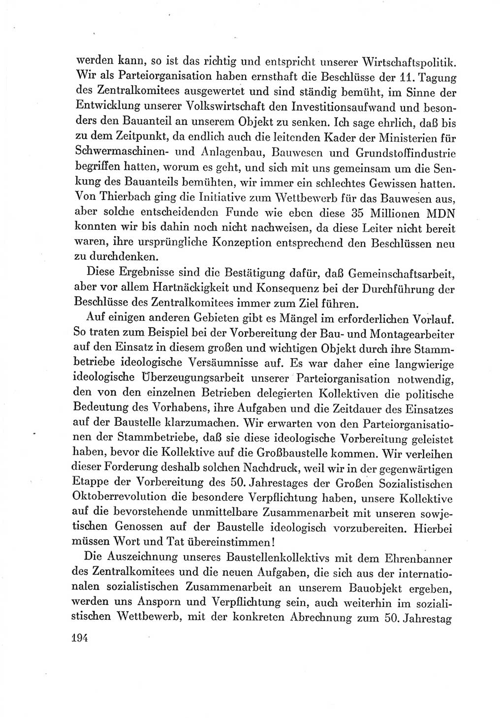 Protokoll der Verhandlungen des Ⅶ. Parteitages der Sozialistischen Einheitspartei Deutschlands (SED) [Deutsche Demokratische Republik (DDR)] 1967, Band Ⅲ, Seite 194 (Prot. Verh. Ⅶ. PT SED DDR 1967, Bd. Ⅲ, S. 194)