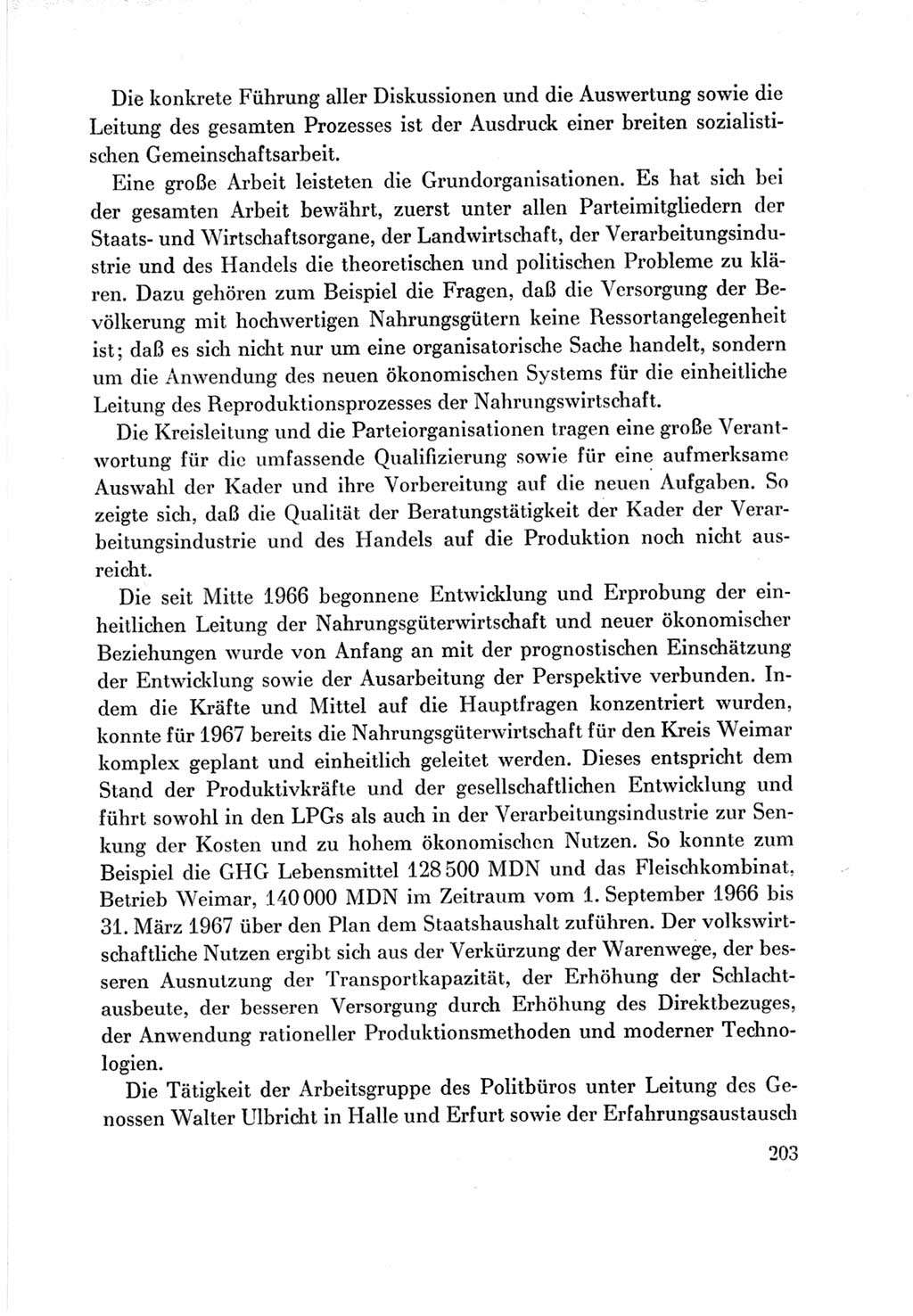 Protokoll der Verhandlungen des Ⅶ. Parteitages der Sozialistischen Einheitspartei Deutschlands (SED) [Deutsche Demokratische Republik (DDR)] 1967, Band Ⅲ, Seite 203 (Prot. Verh. Ⅶ. PT SED DDR 1967, Bd. Ⅲ, S. 203)