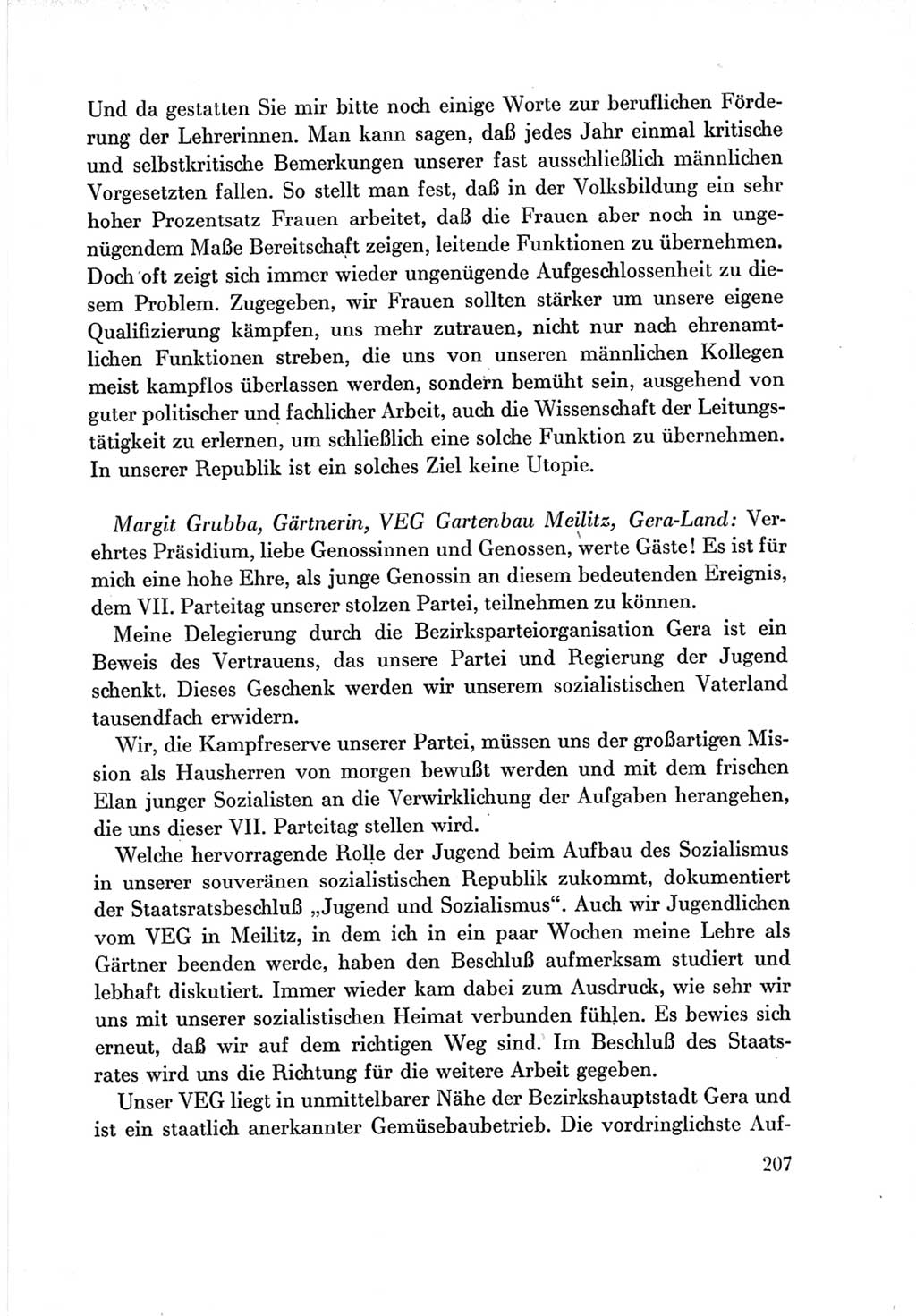 Protokoll der Verhandlungen des Ⅶ. Parteitages der Sozialistischen Einheitspartei Deutschlands (SED) [Deutsche Demokratische Republik (DDR)] 1967, Band Ⅲ, Seite 207 (Prot. Verh. Ⅶ. PT SED DDR 1967, Bd. Ⅲ, S. 207)