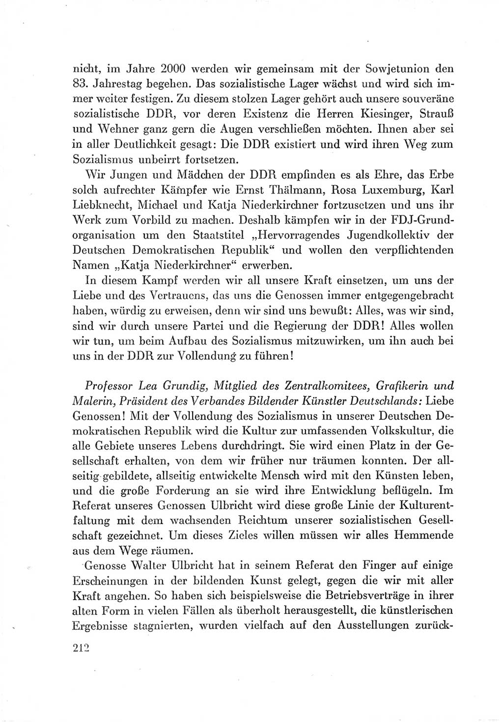 Protokoll der Verhandlungen des Ⅶ. Parteitages der Sozialistischen Einheitspartei Deutschlands (SED) [Deutsche Demokratische Republik (DDR)] 1967, Band Ⅲ, Seite 212 (Prot. Verh. Ⅶ. PT SED DDR 1967, Bd. Ⅲ, S. 212)