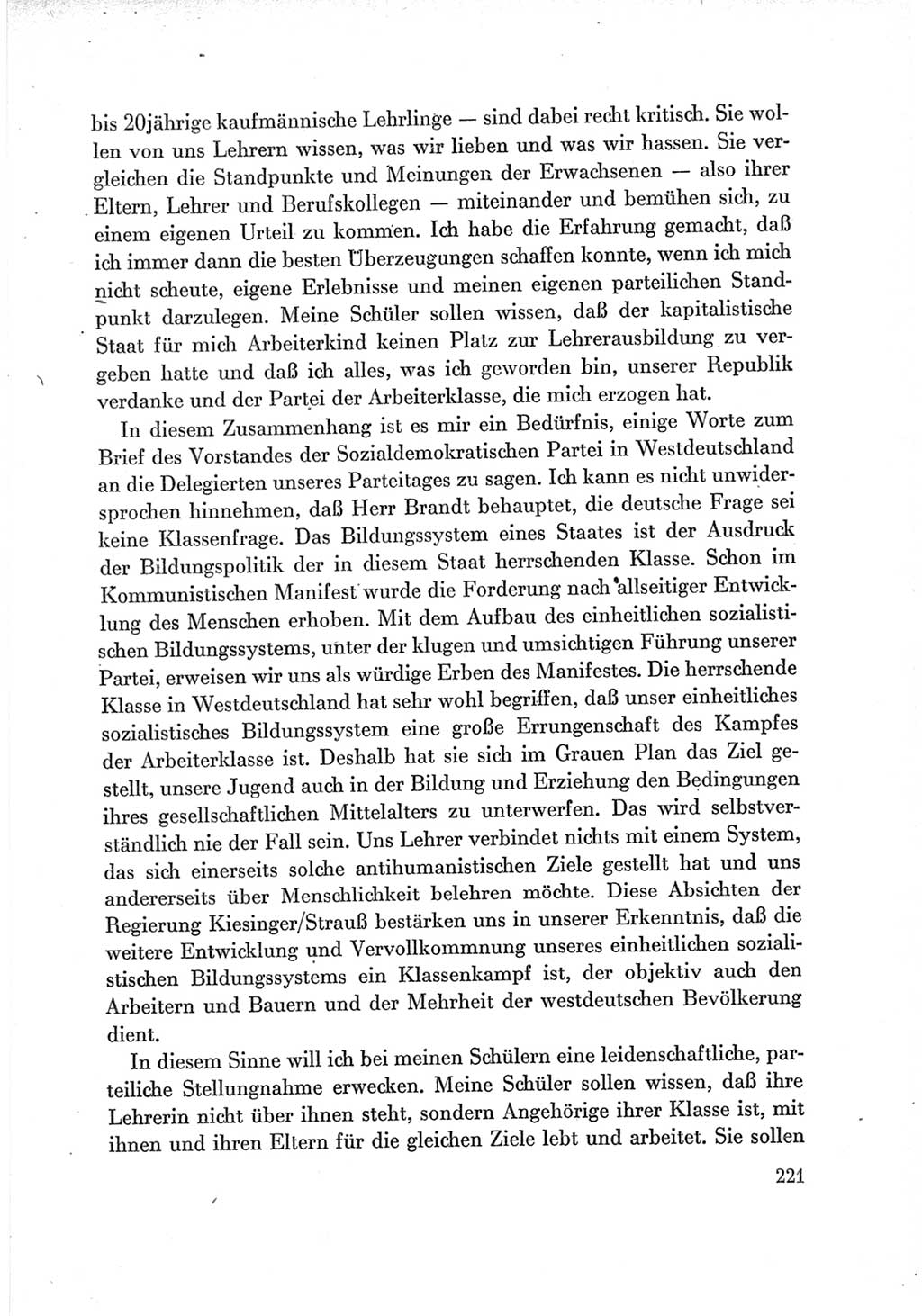 Protokoll der Verhandlungen des Ⅶ. Parteitages der Sozialistischen Einheitspartei Deutschlands (SED) [Deutsche Demokratische Republik (DDR)] 1967, Band Ⅲ, Seite 221 (Prot. Verh. Ⅶ. PT SED DDR 1967, Bd. Ⅲ, S. 221)