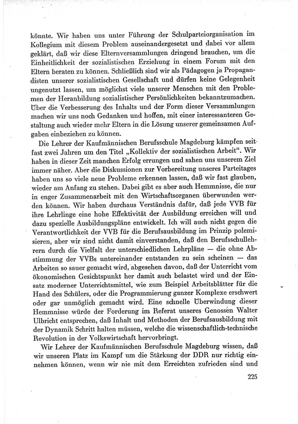 Protokoll der Verhandlungen des Ⅶ. Parteitages der Sozialistischen Einheitspartei Deutschlands (SED) [Deutsche Demokratische Republik (DDR)] 1967, Band Ⅲ, Seite 225 (Prot. Verh. Ⅶ. PT SED DDR 1967, Bd. Ⅲ, S. 225)