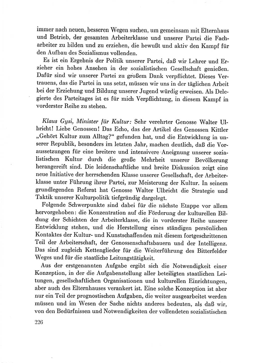 Protokoll der Verhandlungen des Ⅶ. Parteitages der Sozialistischen Einheitspartei Deutschlands (SED) [Deutsche Demokratische Republik (DDR)] 1967, Band Ⅲ, Seite 226 (Prot. Verh. Ⅶ. PT SED DDR 1967, Bd. Ⅲ, S. 226)