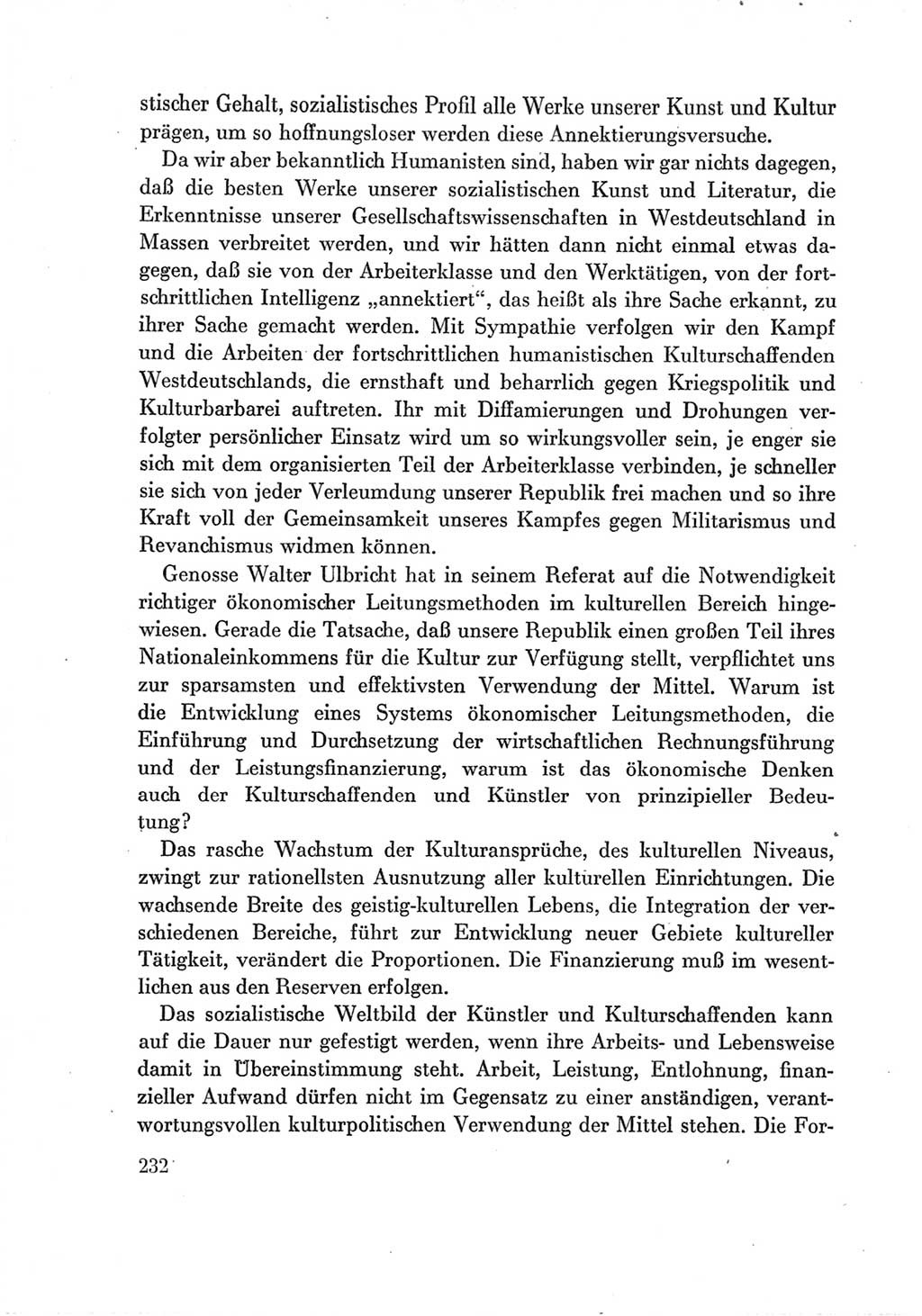 Protokoll der Verhandlungen des Ⅶ. Parteitages der Sozialistischen Einheitspartei Deutschlands (SED) [Deutsche Demokratische Republik (DDR)] 1967, Band Ⅲ, Seite 232 (Prot. Verh. Ⅶ. PT SED DDR 1967, Bd. Ⅲ, S. 232)