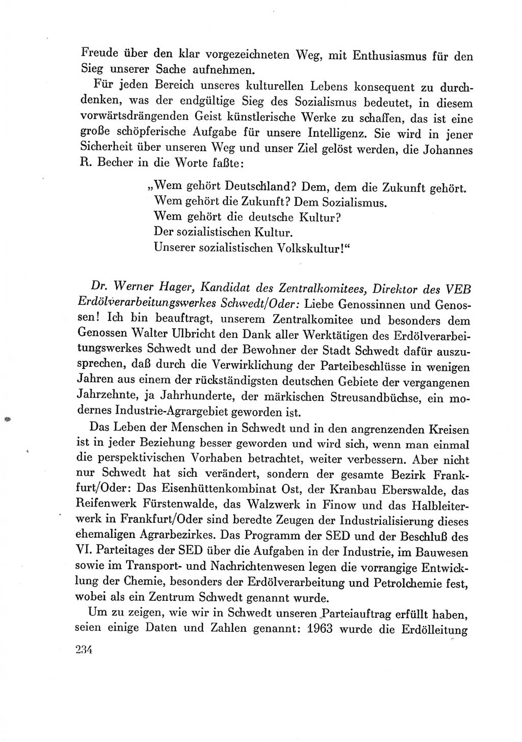 Protokoll der Verhandlungen des Ⅶ. Parteitages der Sozialistischen Einheitspartei Deutschlands (SED) [Deutsche Demokratische Republik (DDR)] 1967, Band Ⅲ, Seite 234 (Prot. Verh. Ⅶ. PT SED DDR 1967, Bd. Ⅲ, S. 234)