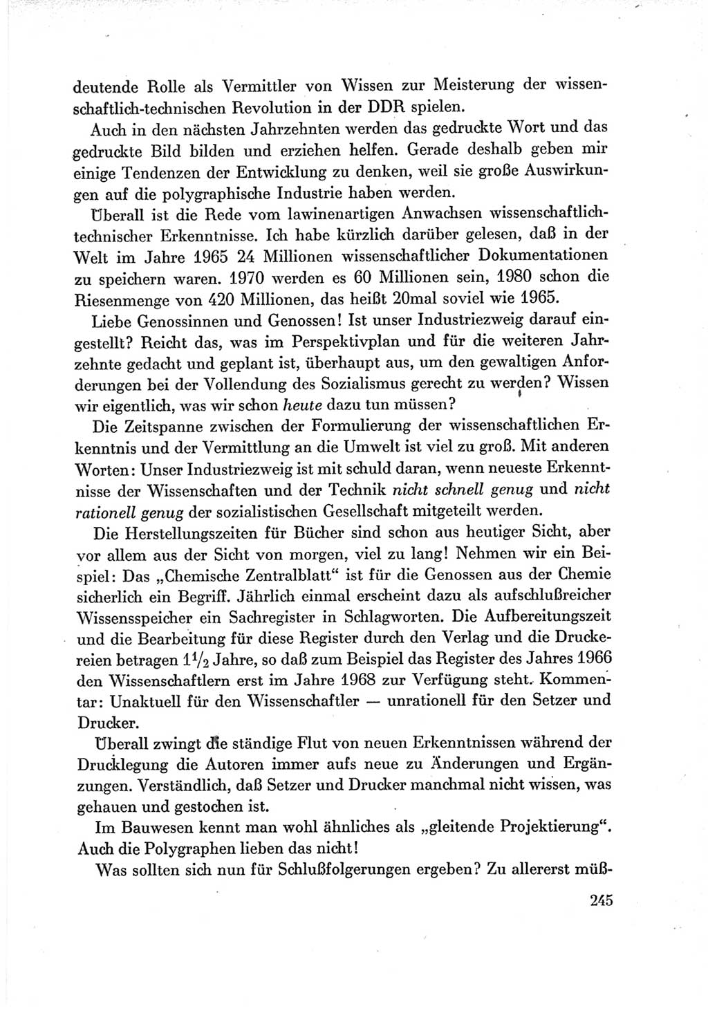 Protokoll der Verhandlungen des Ⅶ. Parteitages der Sozialistischen Einheitspartei Deutschlands (SED) [Deutsche Demokratische Republik (DDR)] 1967, Band Ⅲ, Seite 245 (Prot. Verh. Ⅶ. PT SED DDR 1967, Bd. Ⅲ, S. 245)