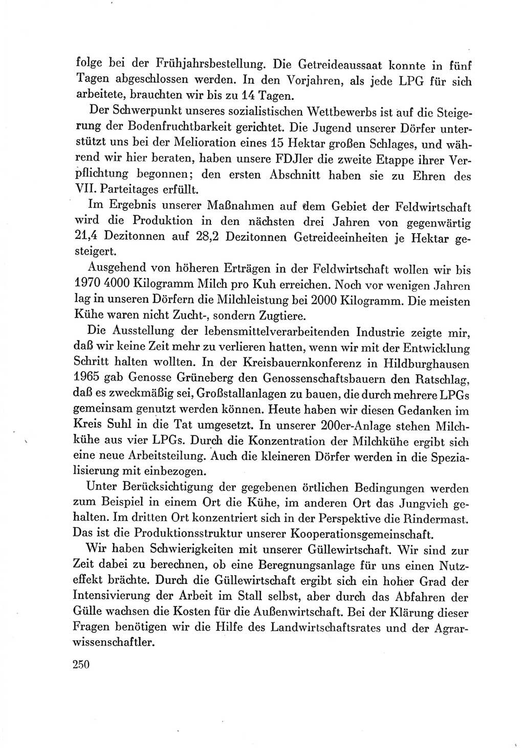 Protokoll der Verhandlungen des Ⅶ. Parteitages der Sozialistischen Einheitspartei Deutschlands (SED) [Deutsche Demokratische Republik (DDR)] 1967, Band Ⅲ, Seite 250 (Prot. Verh. Ⅶ. PT SED DDR 1967, Bd. Ⅲ, S. 250)