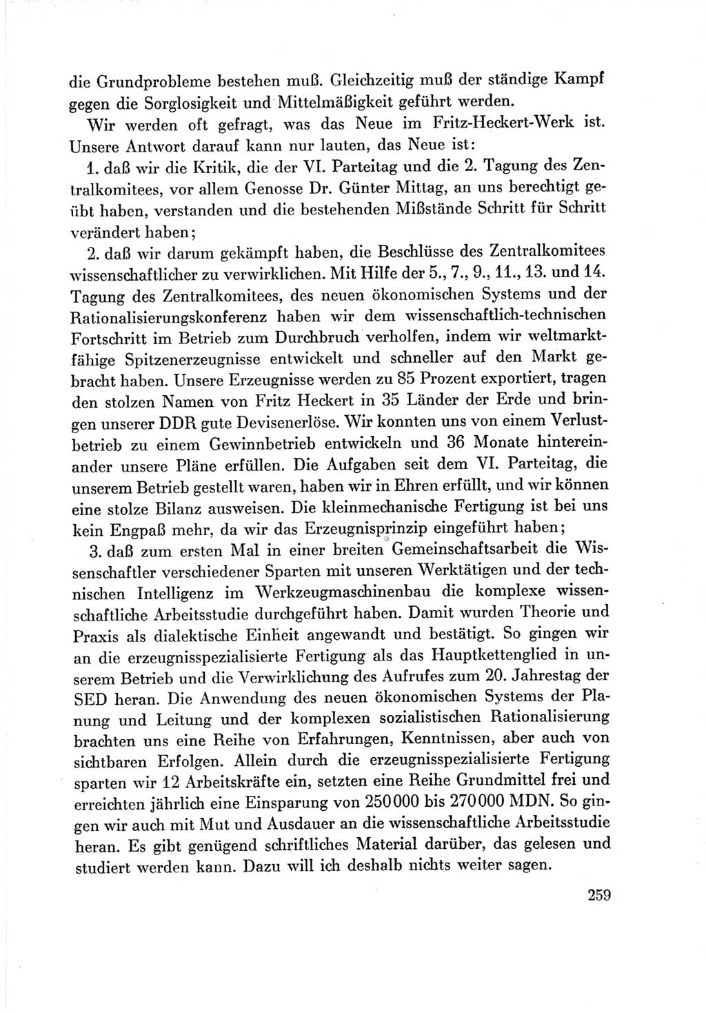 Protokoll der Verhandlungen des Ⅶ. Parteitages der Sozialistischen Einheitspartei Deutschlands (SED) [Deutsche Demokratische Republik (DDR)] 1967, Band Ⅲ, Seite 259 (Prot. Verh. Ⅶ. PT SED DDR 1967, Bd. Ⅲ, S. 259)