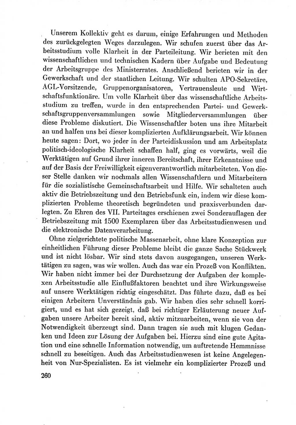 Protokoll der Verhandlungen des Ⅶ. Parteitages der Sozialistischen Einheitspartei Deutschlands (SED) [Deutsche Demokratische Republik (DDR)] 1967, Band Ⅲ, Seite 260 (Prot. Verh. Ⅶ. PT SED DDR 1967, Bd. Ⅲ, S. 260)