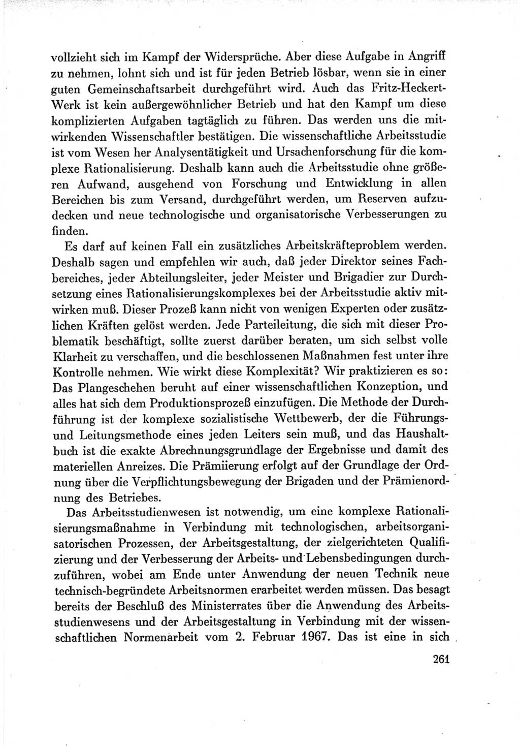 Protokoll der Verhandlungen des Ⅶ. Parteitages der Sozialistischen Einheitspartei Deutschlands (SED) [Deutsche Demokratische Republik (DDR)] 1967, Band Ⅲ, Seite 261 (Prot. Verh. Ⅶ. PT SED DDR 1967, Bd. Ⅲ, S. 261)