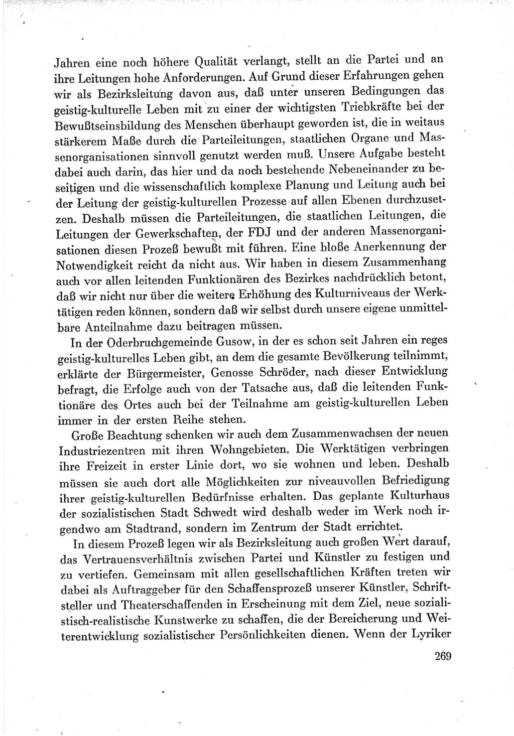 Protokoll der Verhandlungen des Ⅶ. Parteitages der Sozialistischen Einheitspartei Deutschlands (SED) [Deutsche Demokratische Republik (DDR)] 1967, Band Ⅲ, Seite 269 (Prot. Verh. Ⅶ. PT SED DDR 1967, Bd. Ⅲ, S. 269)