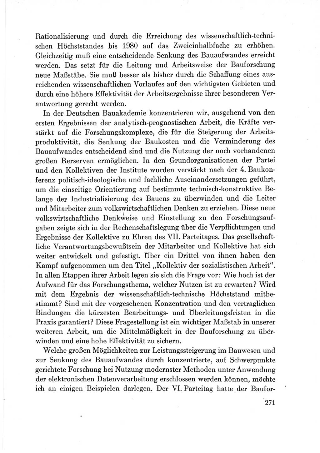 Protokoll der Verhandlungen des Ⅶ. Parteitages der Sozialistischen Einheitspartei Deutschlands (SED) [Deutsche Demokratische Republik (DDR)] 1967, Band Ⅲ, Seite 271 (Prot. Verh. Ⅶ. PT SED DDR 1967, Bd. Ⅲ, S. 271)
