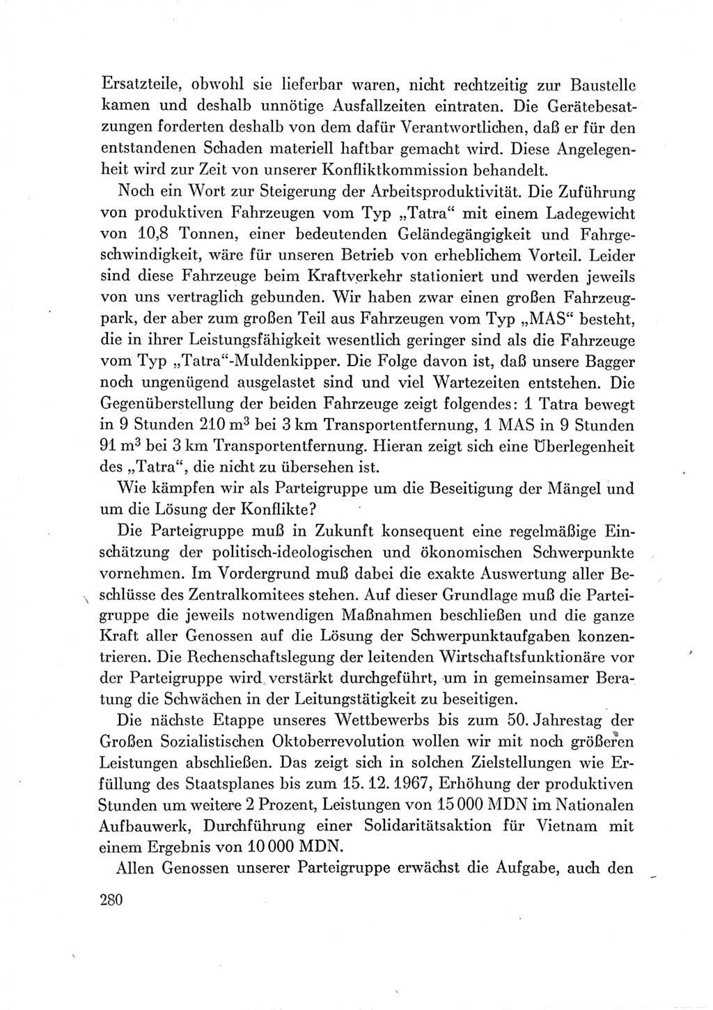 Protokoll der Verhandlungen des Ⅶ. Parteitages der Sozialistischen Einheitspartei Deutschlands (SED) [Deutsche Demokratische Republik (DDR)] 1967, Band Ⅲ, Seite 280 (Prot. Verh. Ⅶ. PT SED DDR 1967, Bd. Ⅲ, S. 280)