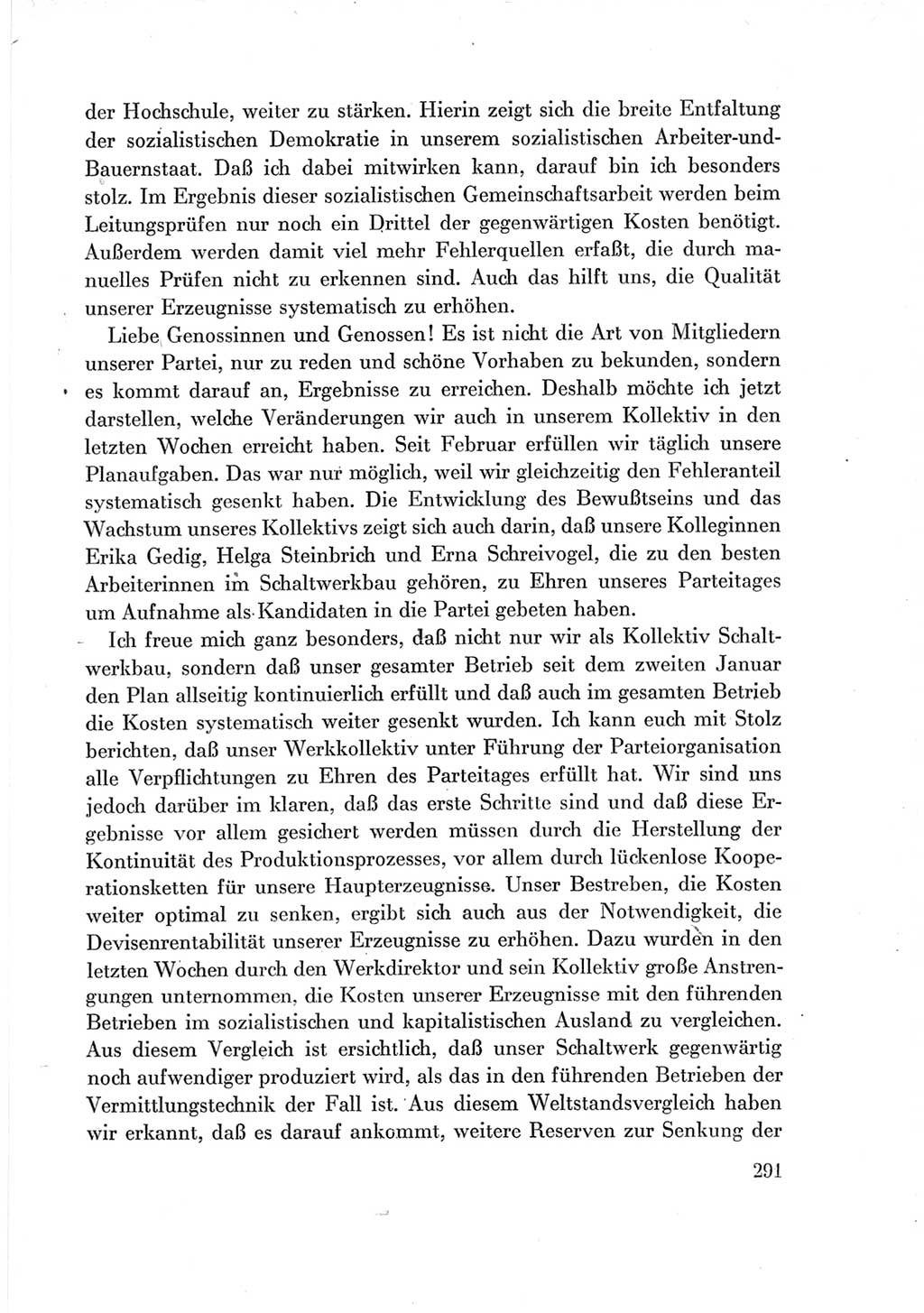 Protokoll der Verhandlungen des Ⅶ. Parteitages der Sozialistischen Einheitspartei Deutschlands (SED) [Deutsche Demokratische Republik (DDR)] 1967, Band Ⅲ, Seite 291 (Prot. Verh. Ⅶ. PT SED DDR 1967, Bd. Ⅲ, S. 291)