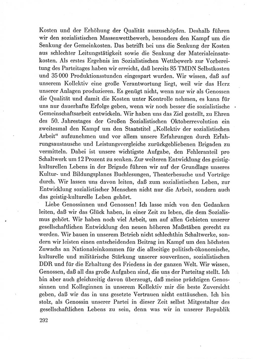Protokoll der Verhandlungen des Ⅶ. Parteitages der Sozialistischen Einheitspartei Deutschlands (SED) [Deutsche Demokratische Republik (DDR)] 1967, Band Ⅲ, Seite 292 (Prot. Verh. Ⅶ. PT SED DDR 1967, Bd. Ⅲ, S. 292)