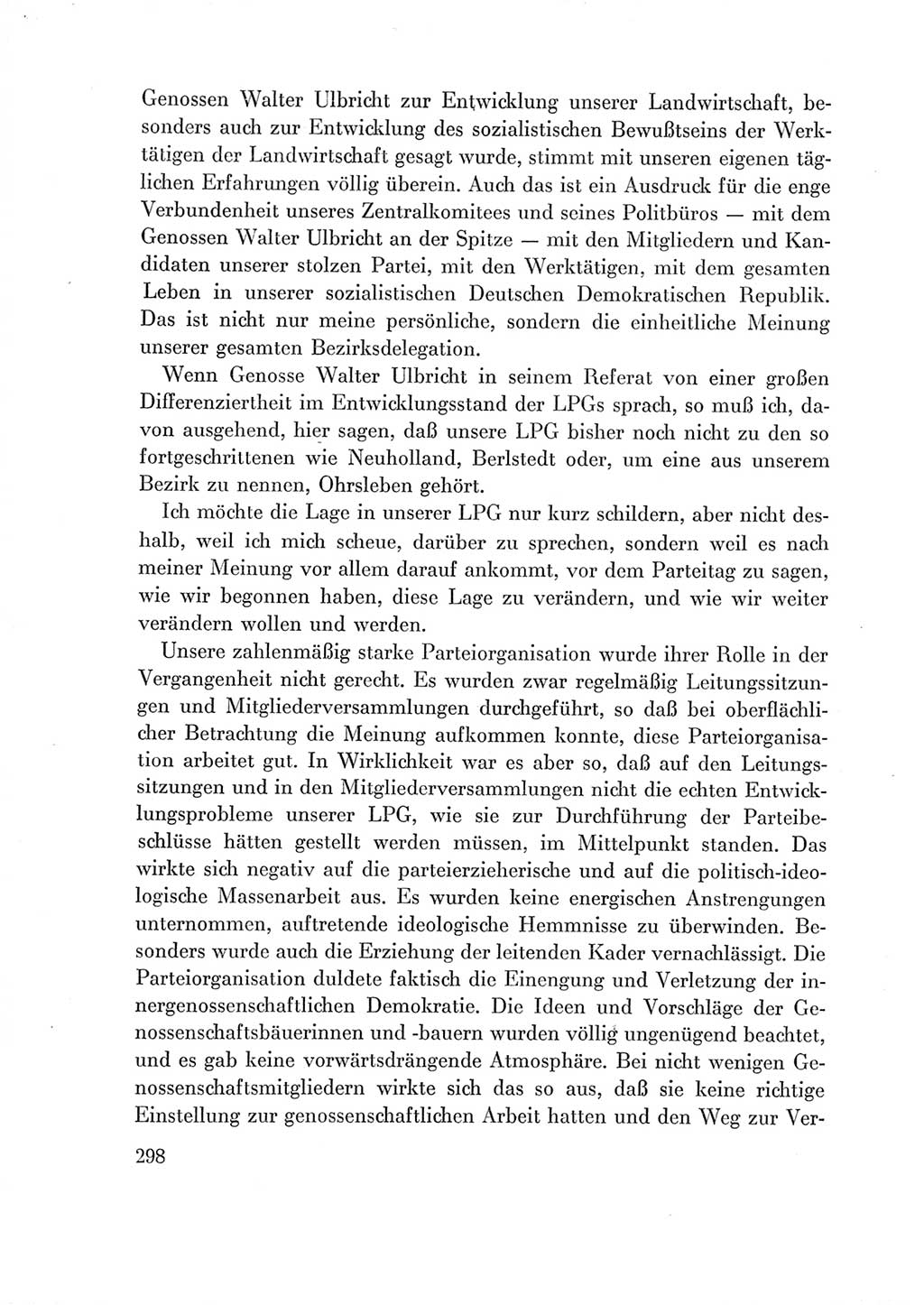 Protokoll der Verhandlungen des Ⅶ. Parteitages der Sozialistischen Einheitspartei Deutschlands (SED) [Deutsche Demokratische Republik (DDR)] 1967, Band Ⅲ, Seite 298 (Prot. Verh. Ⅶ. PT SED DDR 1967, Bd. Ⅲ, S. 298)