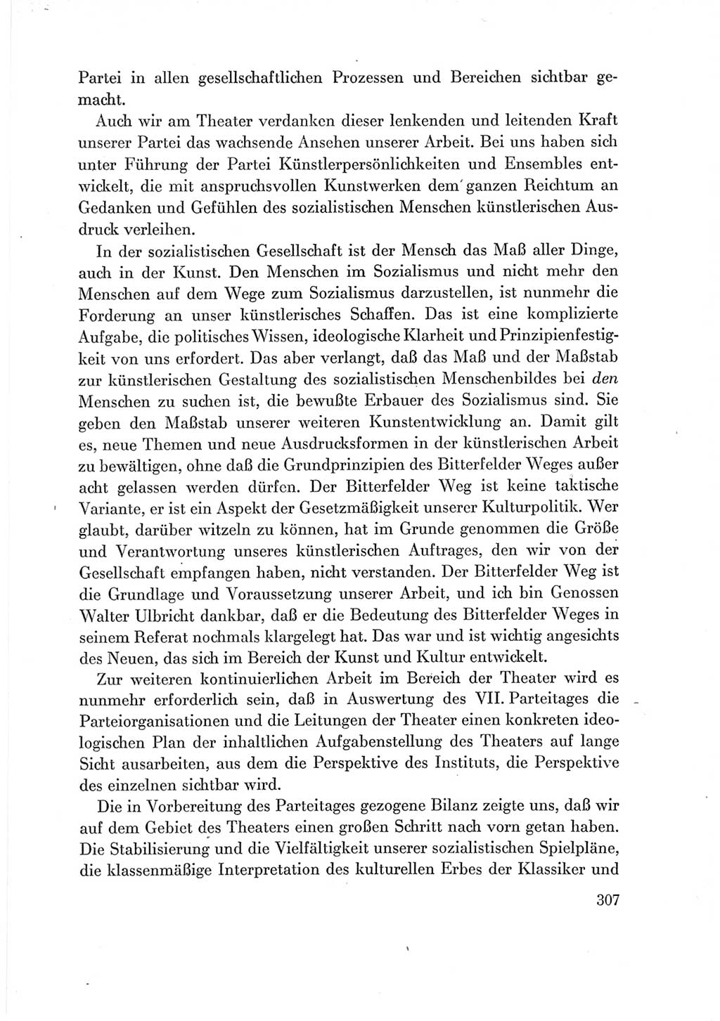 Protokoll der Verhandlungen des Ⅶ. Parteitages der Sozialistischen Einheitspartei Deutschlands (SED) [Deutsche Demokratische Republik (DDR)] 1967, Band Ⅲ, Seite 307 (Prot. Verh. Ⅶ. PT SED DDR 1967, Bd. Ⅲ, S. 307)