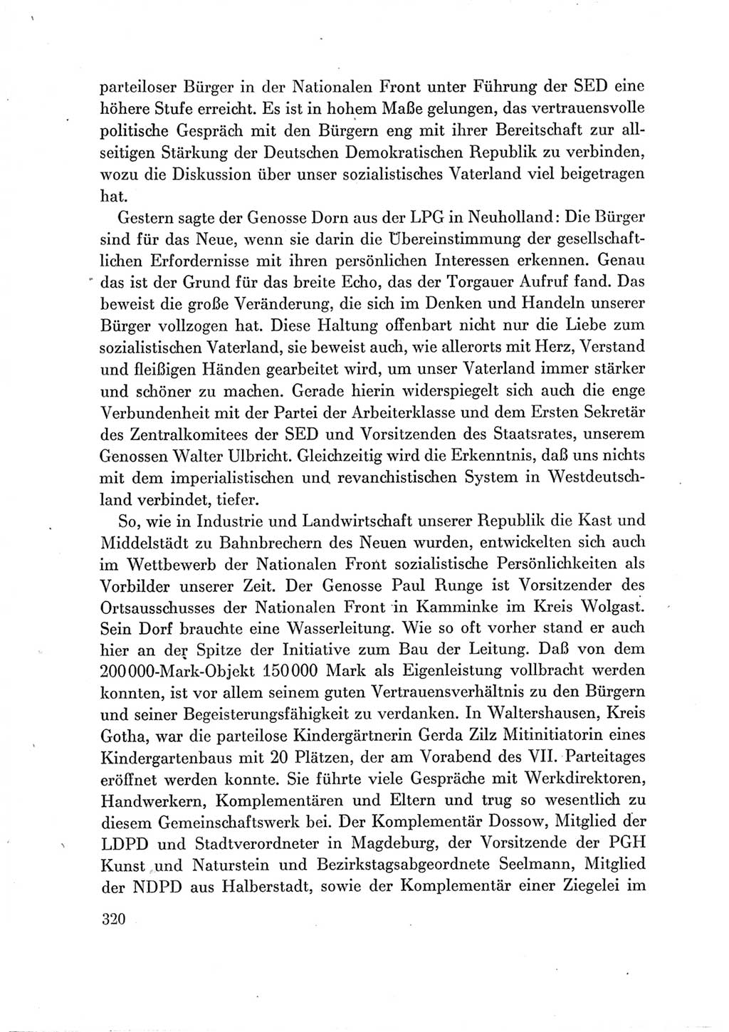 Protokoll der Verhandlungen des Ⅶ. Parteitages der Sozialistischen Einheitspartei Deutschlands (SED) [Deutsche Demokratische Republik (DDR)] 1967, Band Ⅲ, Seite 320 (Prot. Verh. Ⅶ. PT SED DDR 1967, Bd. Ⅲ, S. 320)