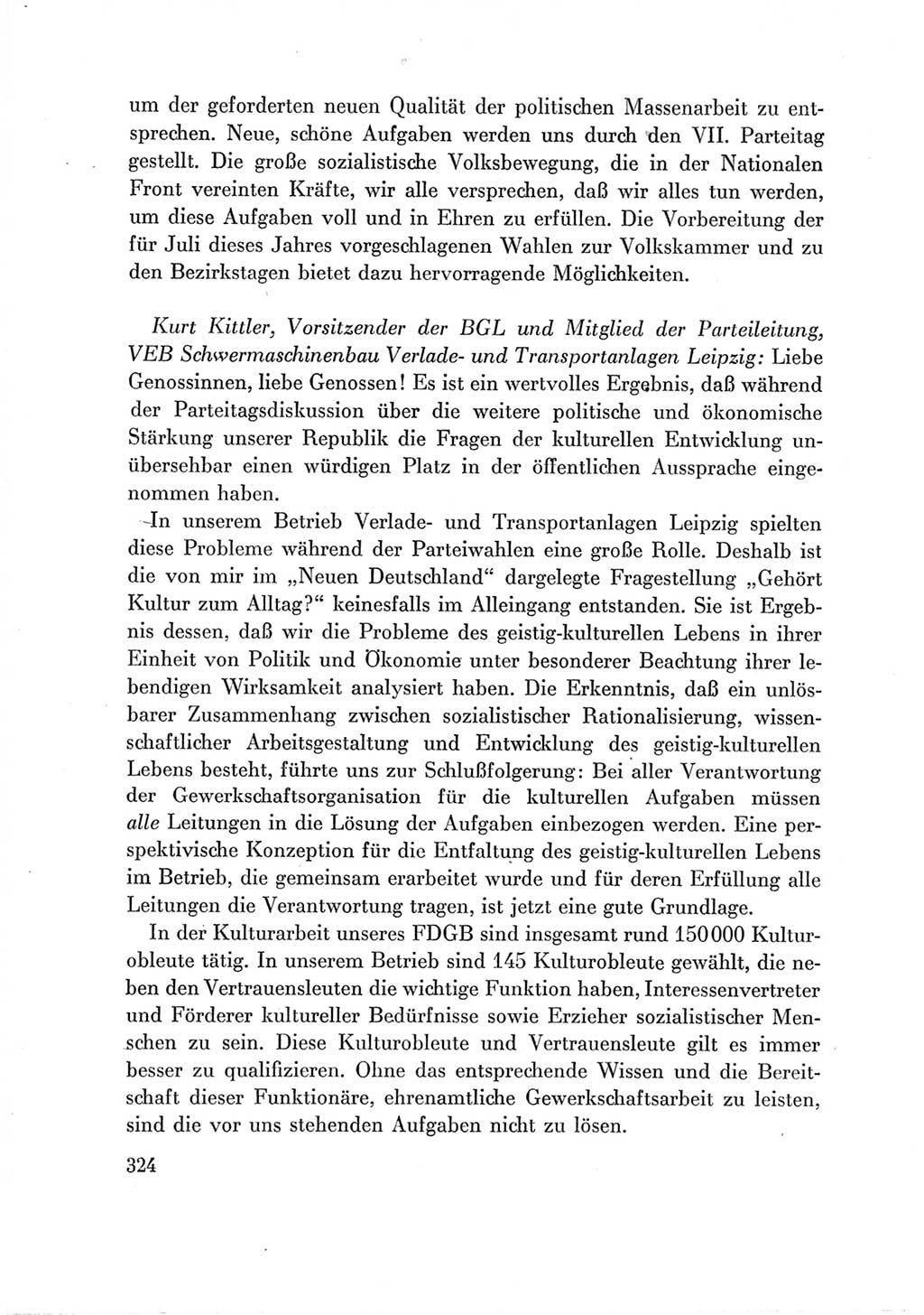 Protokoll der Verhandlungen des Ⅶ. Parteitages der Sozialistischen Einheitspartei Deutschlands (SED) [Deutsche Demokratische Republik (DDR)] 1967, Band Ⅲ, Seite 324 (Prot. Verh. Ⅶ. PT SED DDR 1967, Bd. Ⅲ, S. 324)