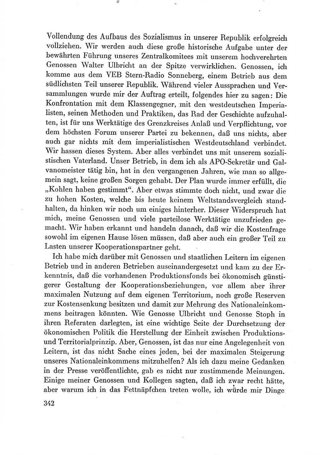 Protokoll der Verhandlungen des Ⅶ. Parteitages der Sozialistischen Einheitspartei Deutschlands (SED) [Deutsche Demokratische Republik (DDR)] 1967, Band Ⅲ, Seite 342 (Prot. Verh. Ⅶ. PT SED DDR 1967, Bd. Ⅲ, S. 342)