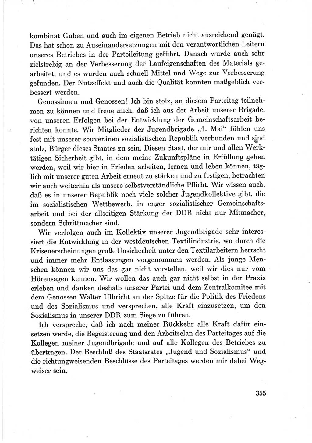 Protokoll der Verhandlungen des Ⅶ. Parteitages der Sozialistischen Einheitspartei Deutschlands (SED) [Deutsche Demokratische Republik (DDR)] 1967, Band Ⅲ, Seite 355 (Prot. Verh. Ⅶ. PT SED DDR 1967, Bd. Ⅲ, S. 355)