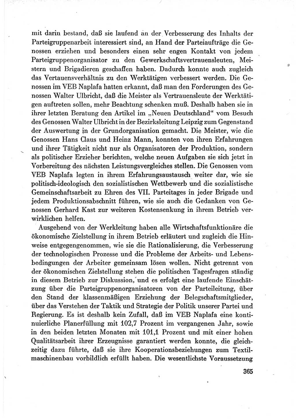 Protokoll der Verhandlungen des Ⅶ. Parteitages der Sozialistischen Einheitspartei Deutschlands (SED) [Deutsche Demokratische Republik (DDR)] 1967, Band Ⅲ, Seite 365 (Prot. Verh. Ⅶ. PT SED DDR 1967, Bd. Ⅲ, S. 365)