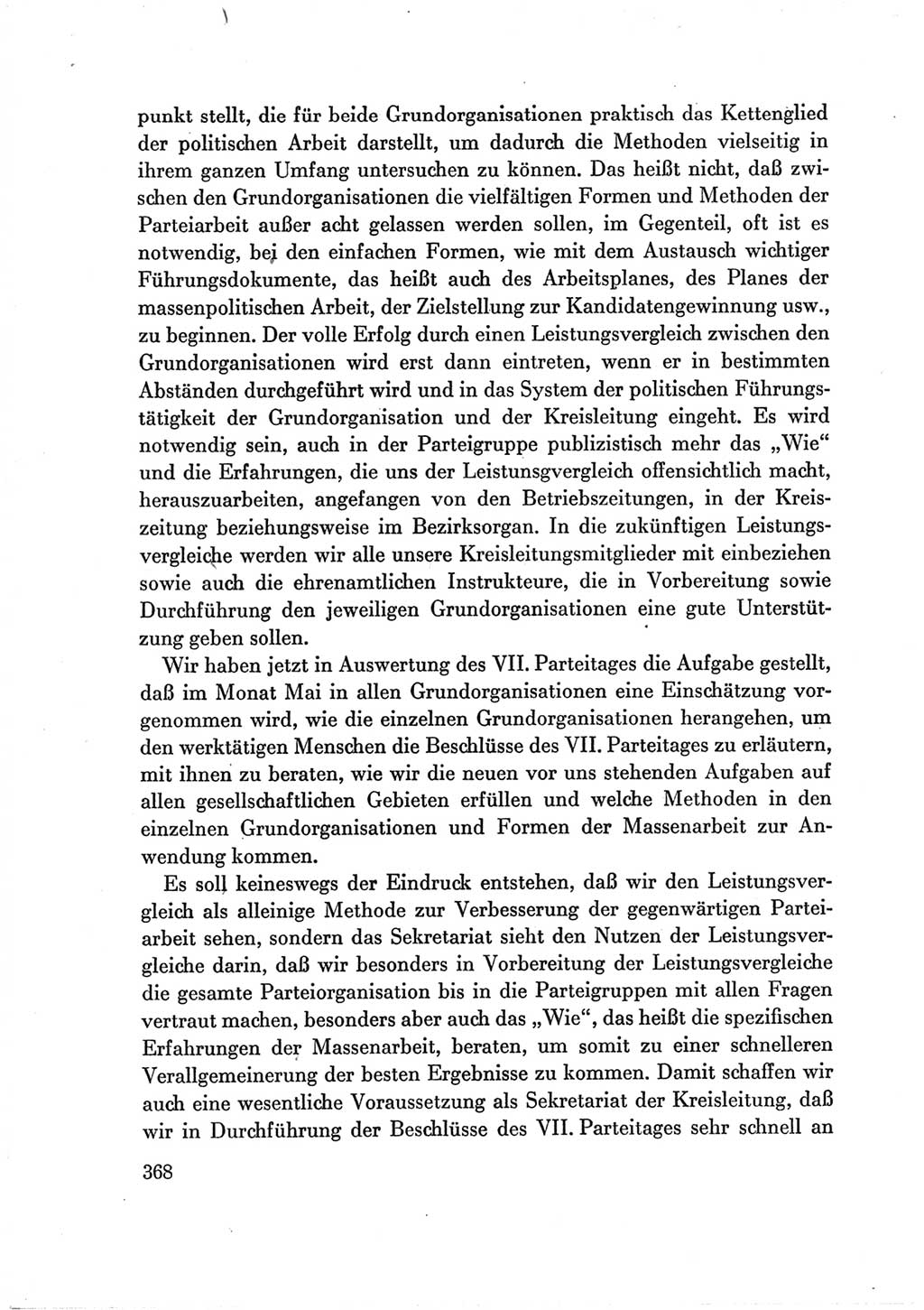 Protokoll der Verhandlungen des Ⅶ. Parteitages der Sozialistischen Einheitspartei Deutschlands (SED) [Deutsche Demokratische Republik (DDR)] 1967, Band Ⅲ, Seite 368 (Prot. Verh. Ⅶ. PT SED DDR 1967, Bd. Ⅲ, S. 368)