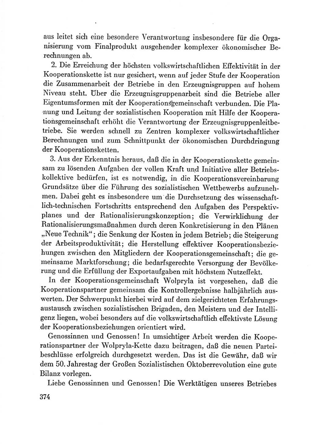 Protokoll der Verhandlungen des Ⅶ. Parteitages der Sozialistischen Einheitspartei Deutschlands (SED) [Deutsche Demokratische Republik (DDR)] 1967, Band Ⅲ, Seite 374 (Prot. Verh. Ⅶ. PT SED DDR 1967, Bd. Ⅲ, S. 374)