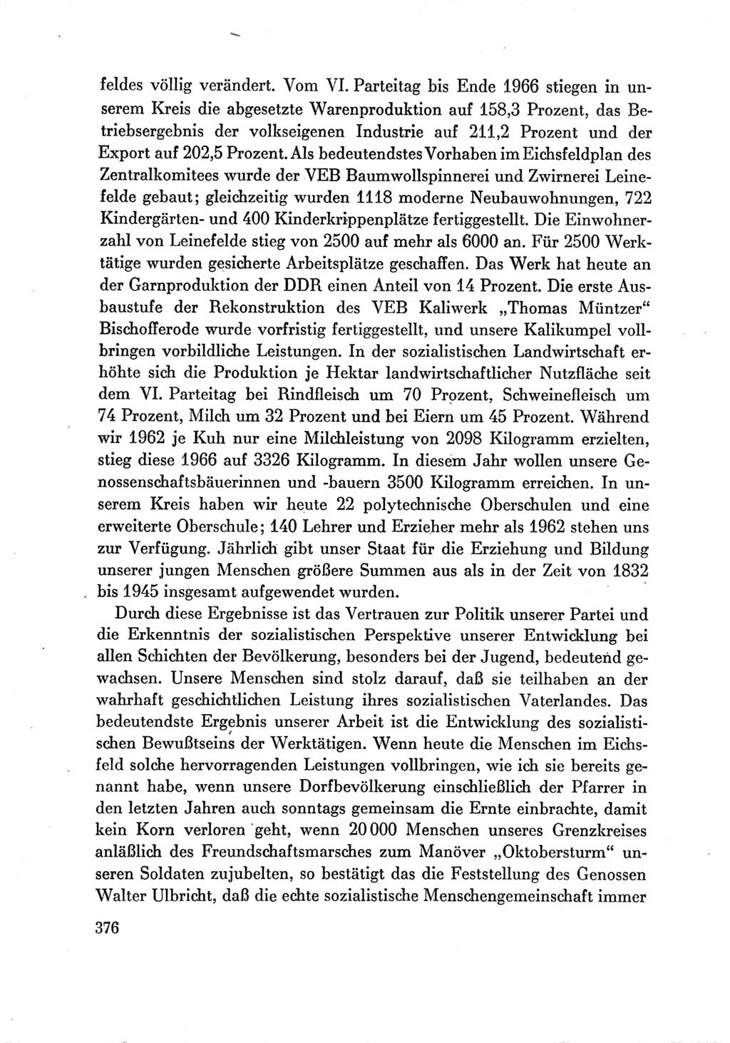 Protokoll der Verhandlungen des Ⅶ. Parteitages der Sozialistischen Einheitspartei Deutschlands (SED) [Deutsche Demokratische Republik (DDR)] 1967, Band Ⅲ, Seite 376 (Prot. Verh. Ⅶ. PT SED DDR 1967, Bd. Ⅲ, S. 376)