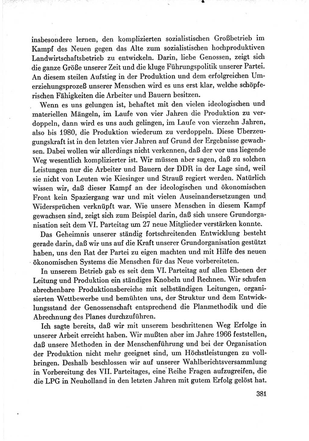 Protokoll der Verhandlungen des Ⅶ. Parteitages der Sozialistischen Einheitspartei Deutschlands (SED) [Deutsche Demokratische Republik (DDR)] 1967, Band Ⅲ, Seite 381 (Prot. Verh. Ⅶ. PT SED DDR 1967, Bd. Ⅲ, S. 381)