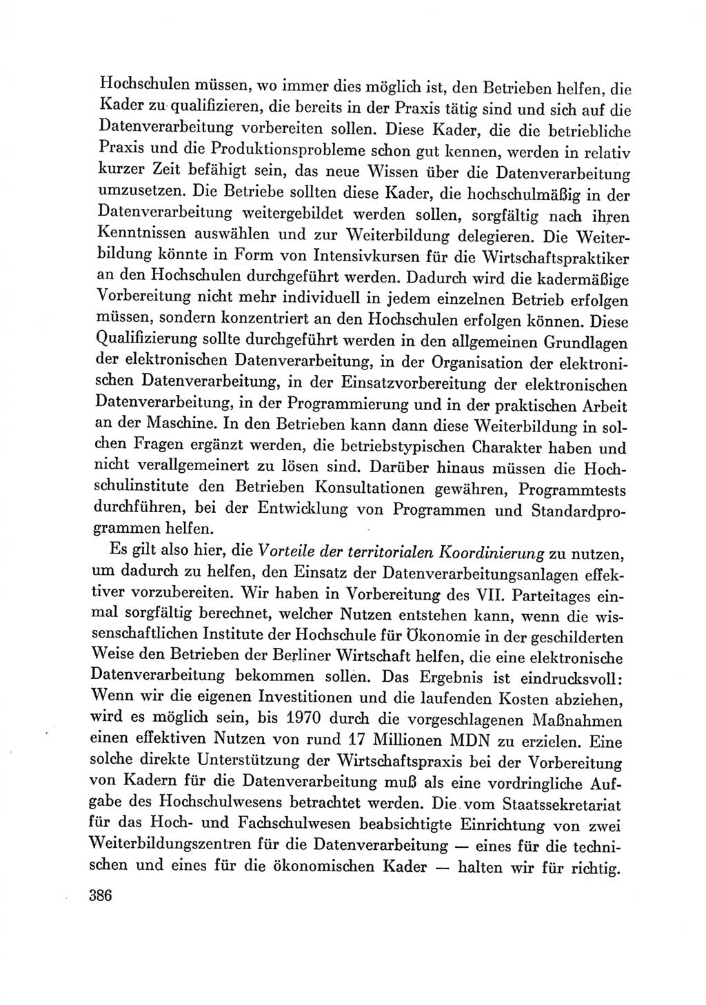 Protokoll der Verhandlungen des Ⅶ. Parteitages der Sozialistischen Einheitspartei Deutschlands (SED) [Deutsche Demokratische Republik (DDR)] 1967, Band Ⅲ, Seite 386 (Prot. Verh. Ⅶ. PT SED DDR 1967, Bd. Ⅲ, S. 386)