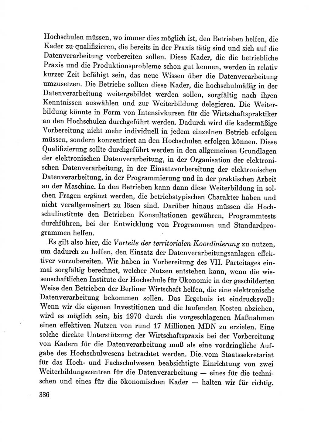 Protokoll der Verhandlungen des Ⅶ. Parteitages der Sozialistischen Einheitspartei Deutschlands (SED) [Deutsche Demokratische Republik (DDR)] 1967, Band Ⅲ, Seite 386 (Prot. Verh. Ⅶ. PT SED DDR 1967, Bd. Ⅲ, S. 386)