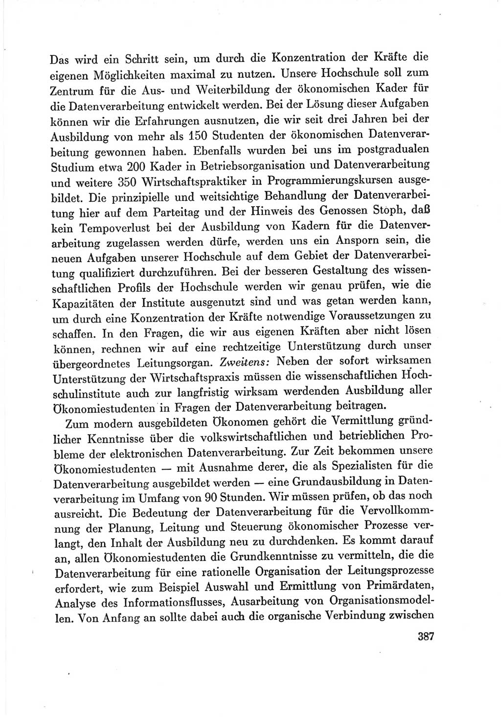 Protokoll der Verhandlungen des Ⅶ. Parteitages der Sozialistischen Einheitspartei Deutschlands (SED) [Deutsche Demokratische Republik (DDR)] 1967, Band Ⅲ, Seite 387 (Prot. Verh. Ⅶ. PT SED DDR 1967, Bd. Ⅲ, S. 387)