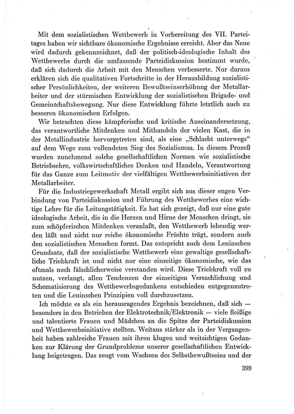 Protokoll der Verhandlungen des Ⅶ. Parteitages der Sozialistischen Einheitspartei Deutschlands (SED) [Deutsche Demokratische Republik (DDR)] 1967, Band Ⅲ, Seite 399 (Prot. Verh. Ⅶ. PT SED DDR 1967, Bd. Ⅲ, S. 399)