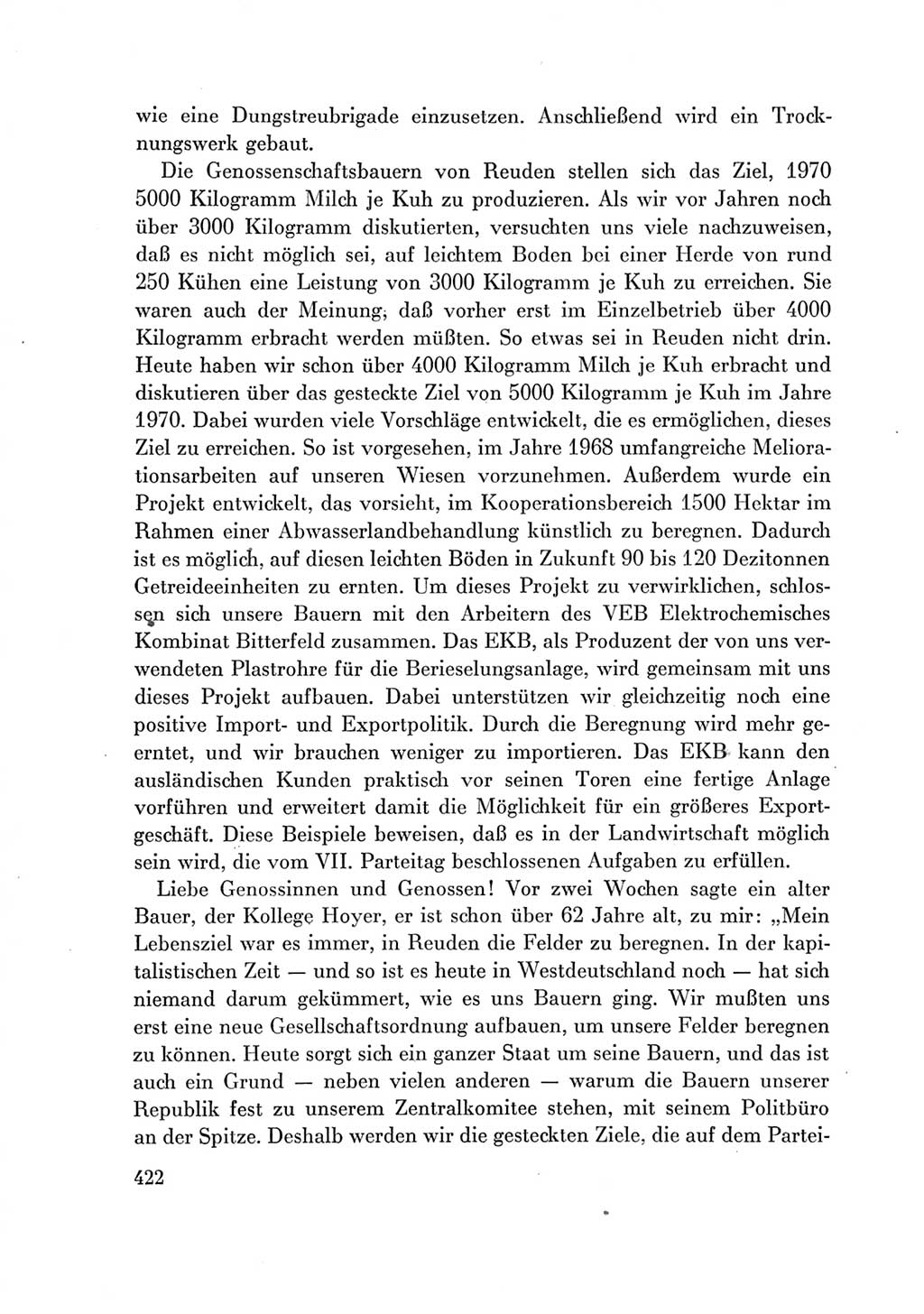 Protokoll der Verhandlungen des Ⅶ. Parteitages der Sozialistischen Einheitspartei Deutschlands (SED) [Deutsche Demokratische Republik (DDR)] 1967, Band Ⅲ, Seite 422 (Prot. Verh. Ⅶ. PT SED DDR 1967, Bd. Ⅲ, S. 422)