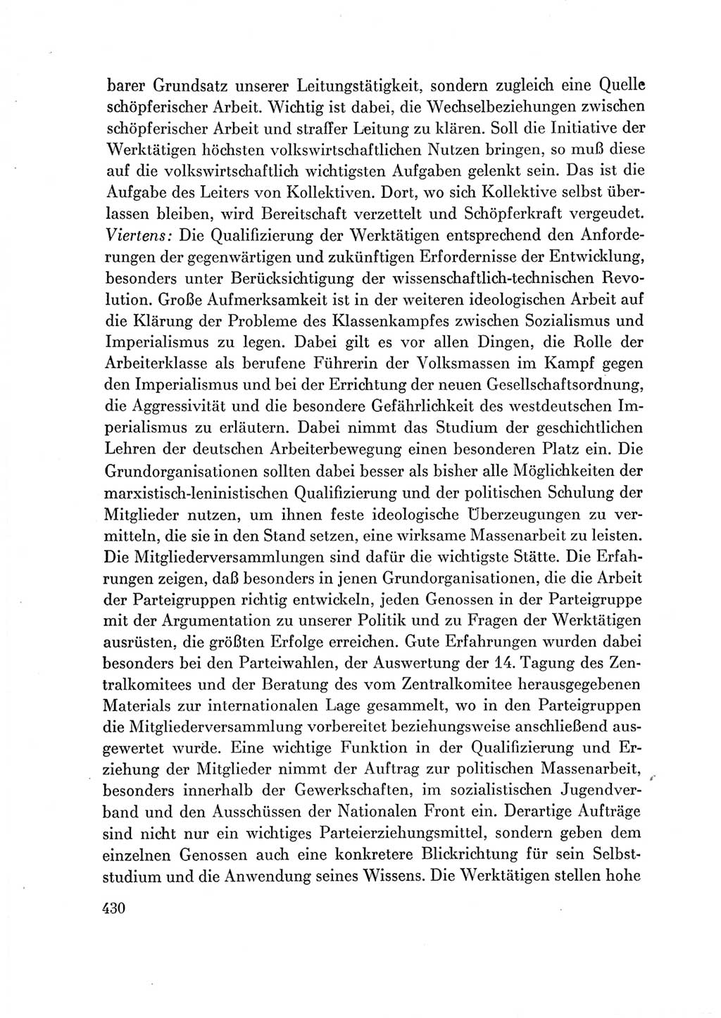 Protokoll der Verhandlungen des Ⅶ. Parteitages der Sozialistischen Einheitspartei Deutschlands (SED) [Deutsche Demokratische Republik (DDR)] 1967, Band Ⅲ, Seite 430 (Prot. Verh. Ⅶ. PT SED DDR 1967, Bd. Ⅲ, S. 430)