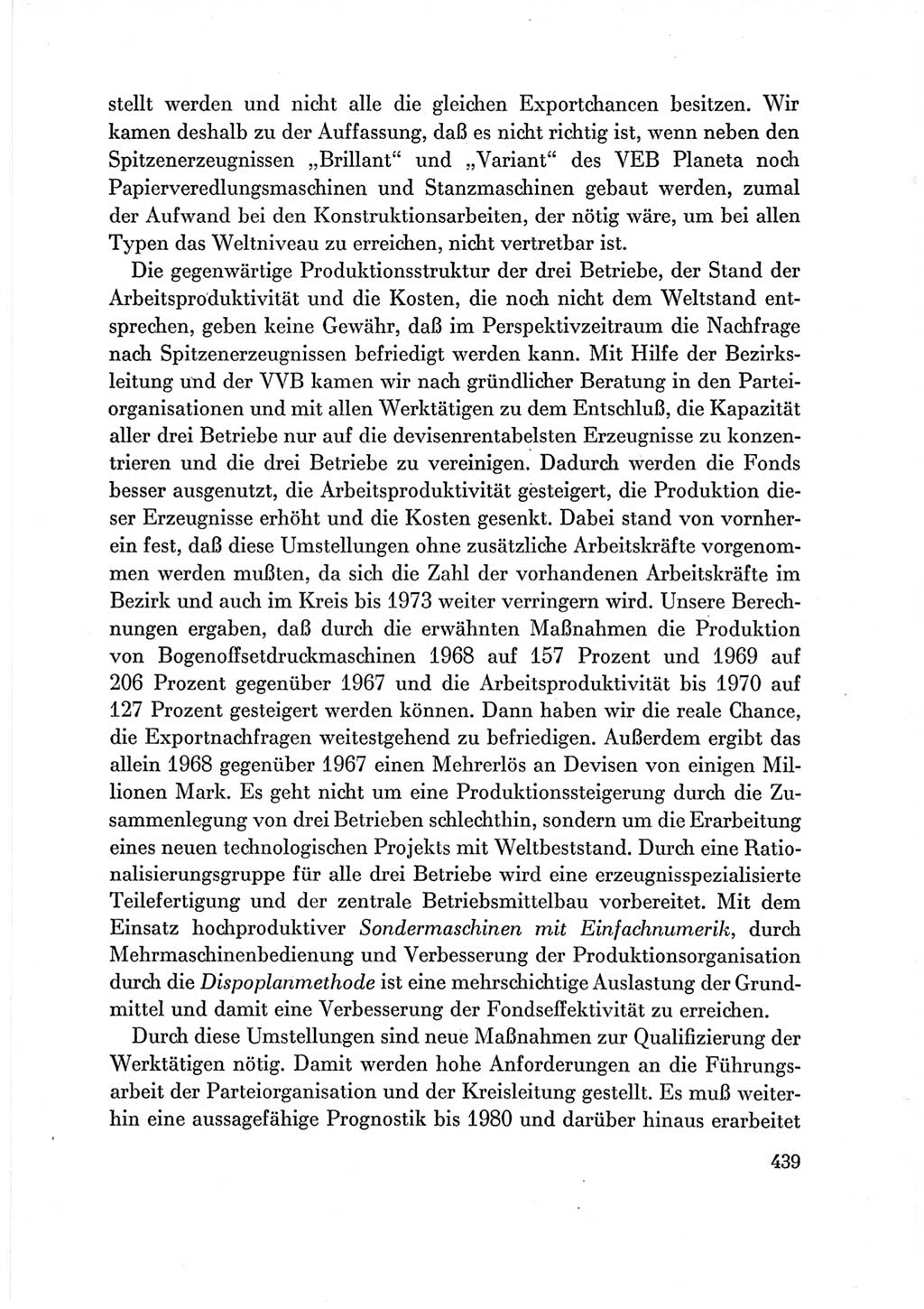 Protokoll der Verhandlungen des Ⅶ. Parteitages der Sozialistischen Einheitspartei Deutschlands (SED) [Deutsche Demokratische Republik (DDR)] 1967, Band Ⅲ, Seite 439 (Prot. Verh. Ⅶ. PT SED DDR 1967, Bd. Ⅲ, S. 439)
