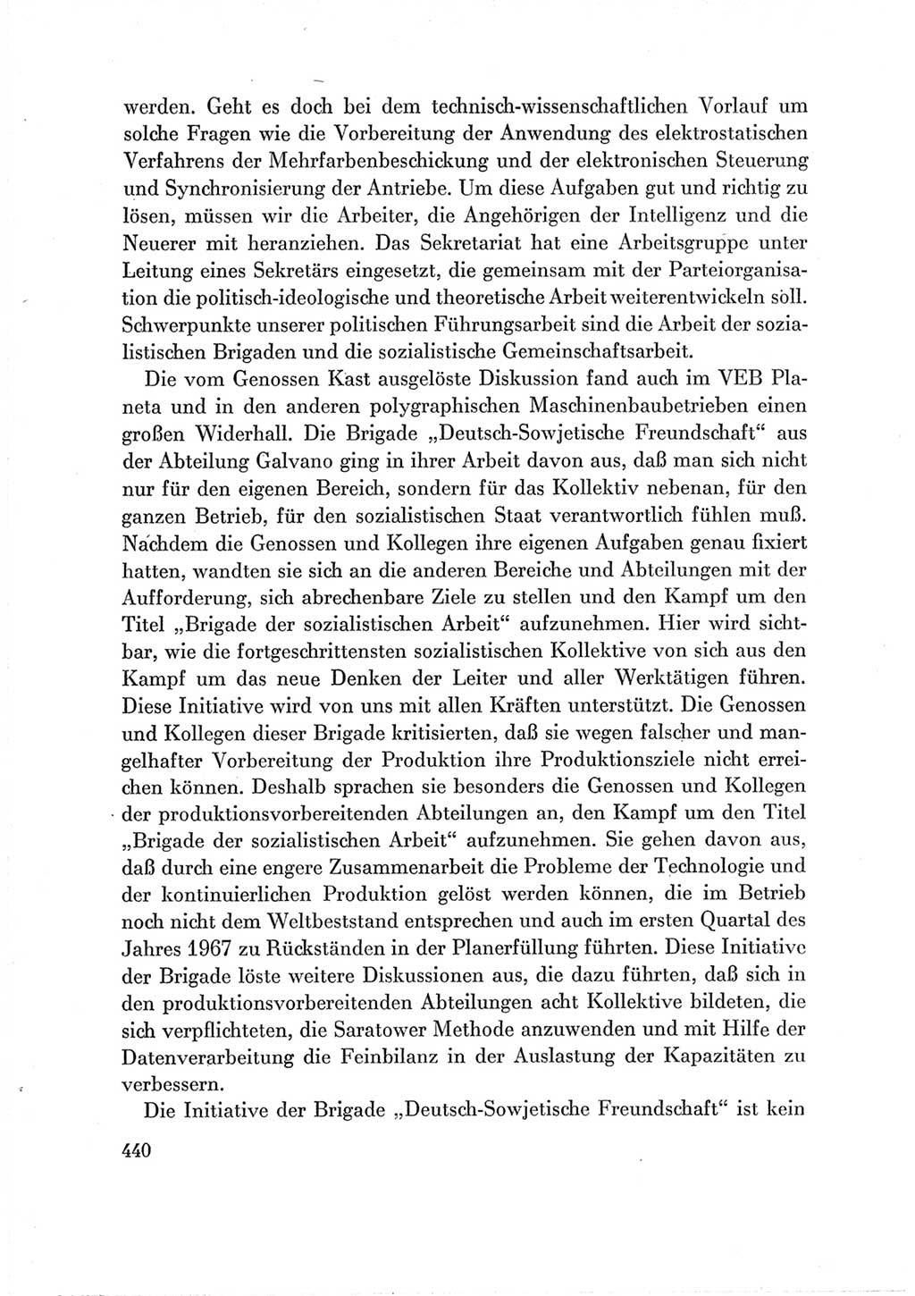 Protokoll der Verhandlungen des Ⅶ. Parteitages der Sozialistischen Einheitspartei Deutschlands (SED) [Deutsche Demokratische Republik (DDR)] 1967, Band Ⅲ, Seite 440 (Prot. Verh. Ⅶ. PT SED DDR 1967, Bd. Ⅲ, S. 440)
