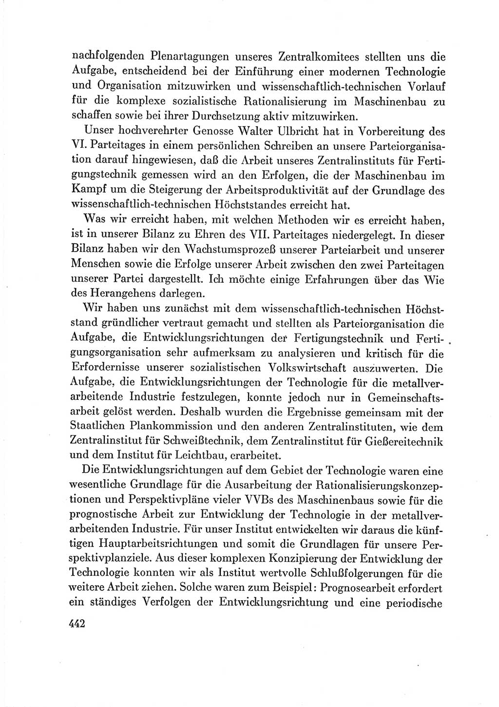 Protokoll der Verhandlungen des Ⅶ. Parteitages der Sozialistischen Einheitspartei Deutschlands (SED) [Deutsche Demokratische Republik (DDR)] 1967, Band Ⅲ, Seite 442 (Prot. Verh. Ⅶ. PT SED DDR 1967, Bd. Ⅲ, S. 442)