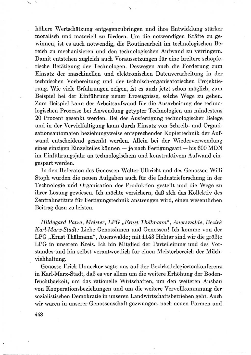 Protokoll der Verhandlungen des Ⅶ. Parteitages der Sozialistischen Einheitspartei Deutschlands (SED) [Deutsche Demokratische Republik (DDR)] 1967, Band Ⅲ, Seite 448 (Prot. Verh. Ⅶ. PT SED DDR 1967, Bd. Ⅲ, S. 448)