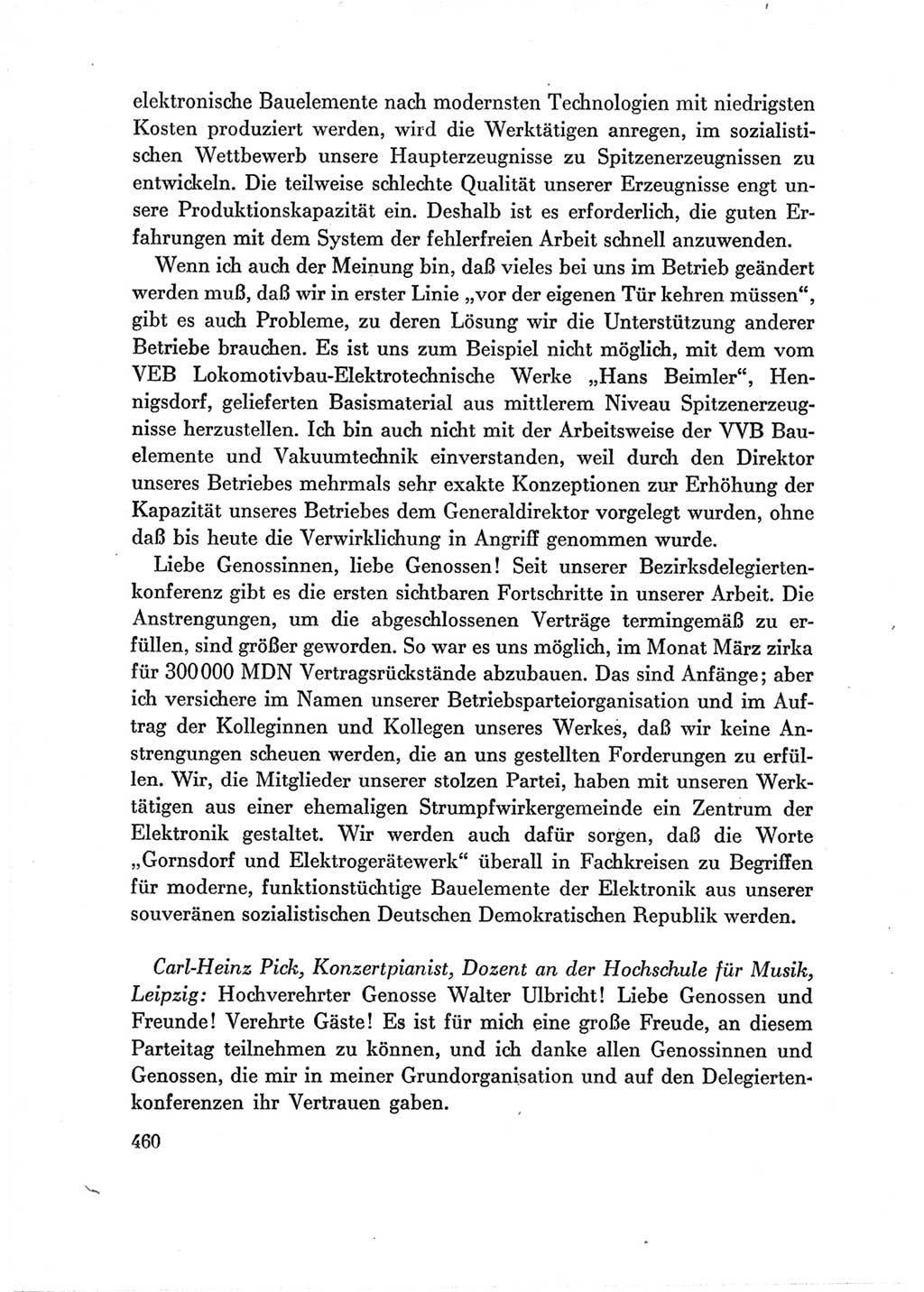 Protokoll der Verhandlungen des Ⅶ. Parteitages der Sozialistischen Einheitspartei Deutschlands (SED) [Deutsche Demokratische Republik (DDR)] 1967, Band Ⅲ, Seite 460 (Prot. Verh. Ⅶ. PT SED DDR 1967, Bd. Ⅲ, S. 460)