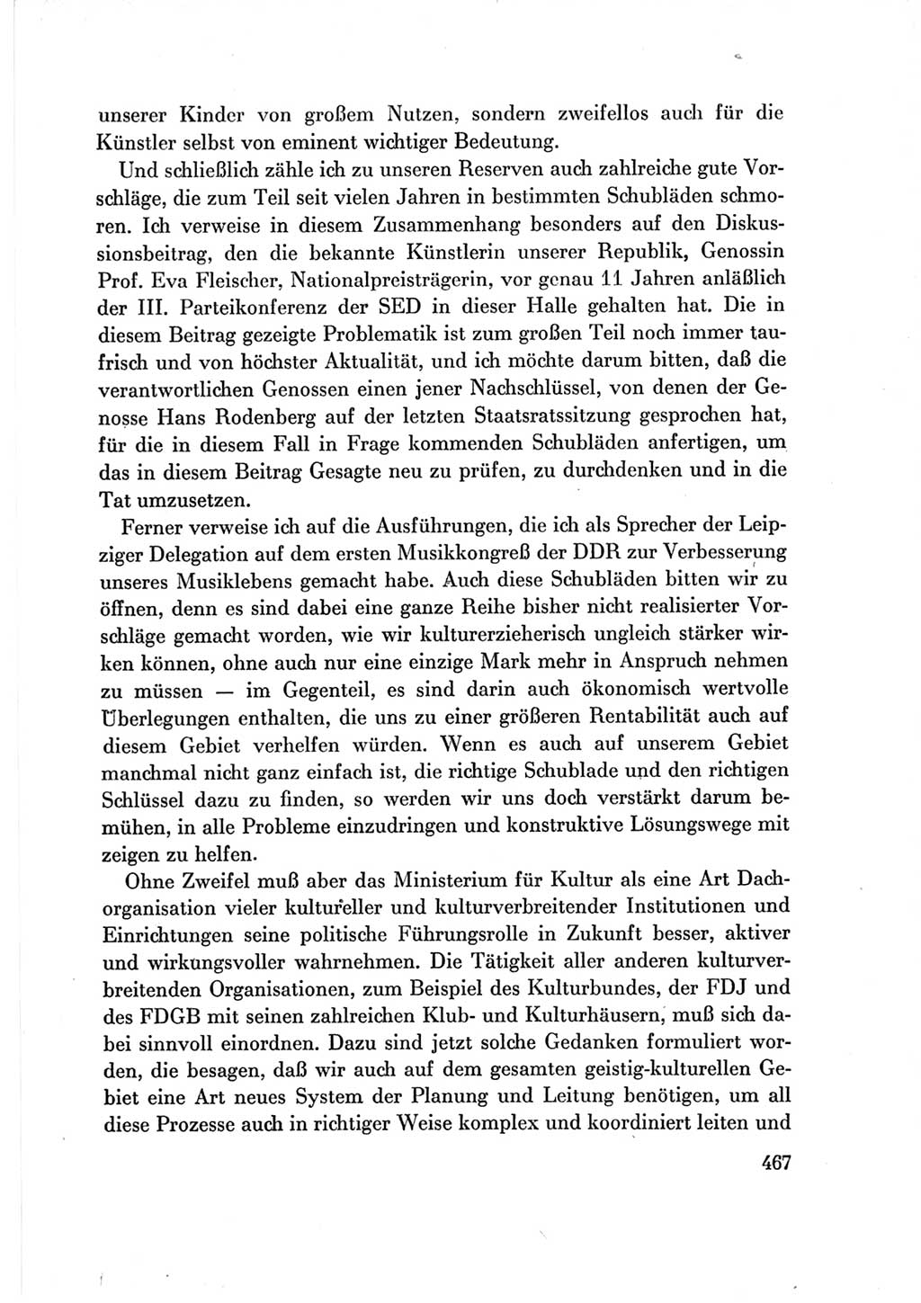 Protokoll der Verhandlungen des Ⅶ. Parteitages der Sozialistischen Einheitspartei Deutschlands (SED) [Deutsche Demokratische Republik (DDR)] 1967, Band Ⅲ, Seite 467 (Prot. Verh. Ⅶ. PT SED DDR 1967, Bd. Ⅲ, S. 467)