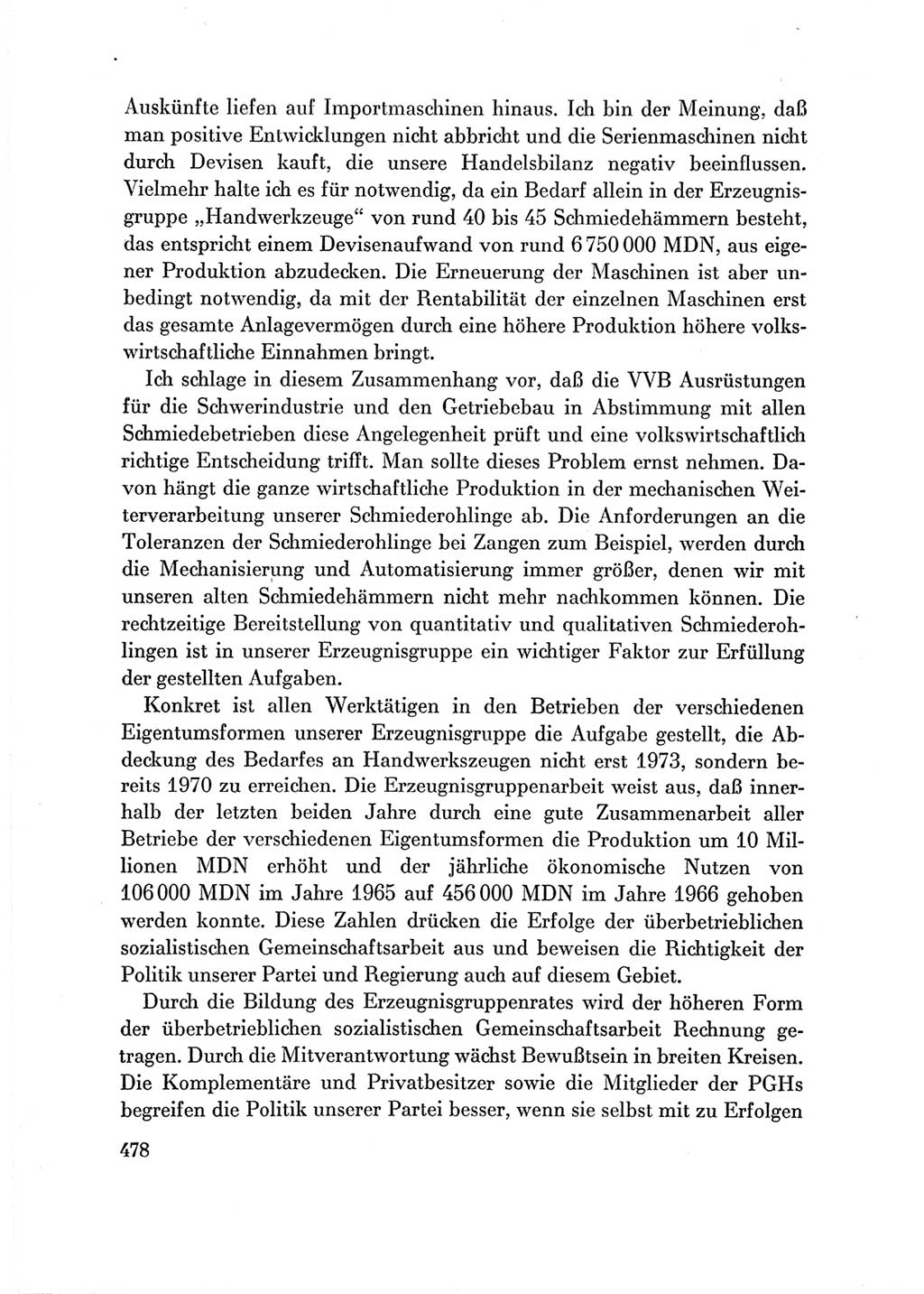 Protokoll der Verhandlungen des Ⅶ. Parteitages der Sozialistischen Einheitspartei Deutschlands (SED) [Deutsche Demokratische Republik (DDR)] 1967, Band Ⅲ, Seite 478 (Prot. Verh. Ⅶ. PT SED DDR 1967, Bd. Ⅲ, S. 478)